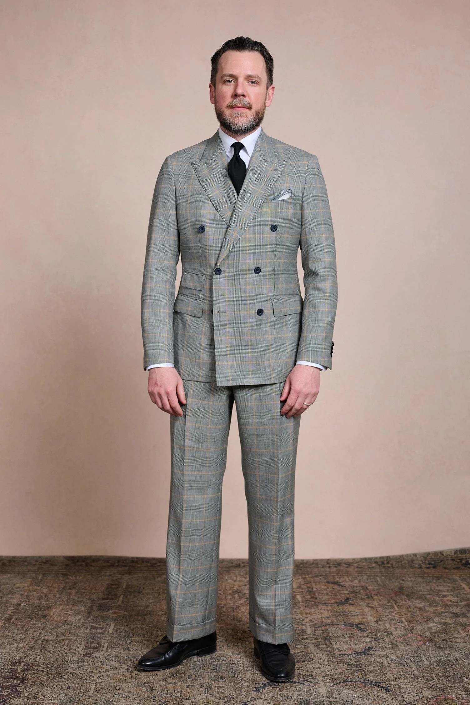 4-Season Super 140s Glenplaid Suit - Image 2