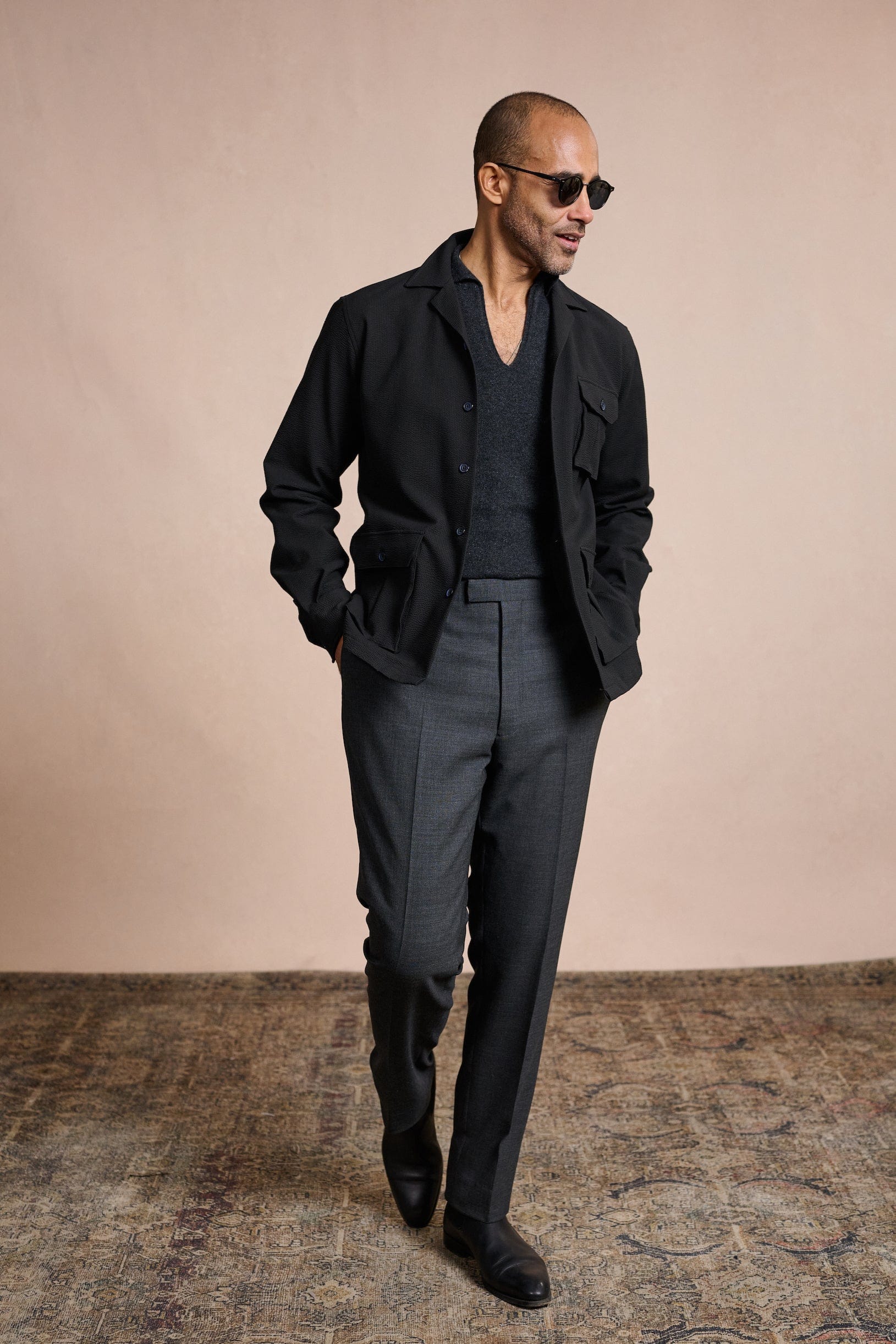 Myles Cashmere Long-Sleeve Polo - Image 10