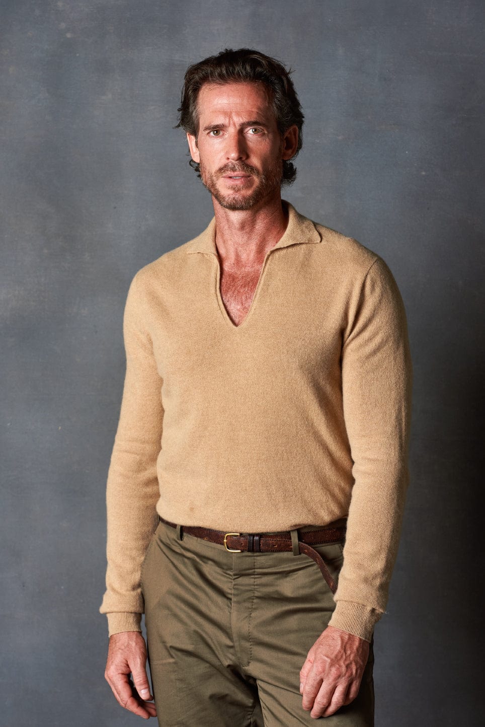 Myles Cashmere Long-Sleeve Polo - Image 12