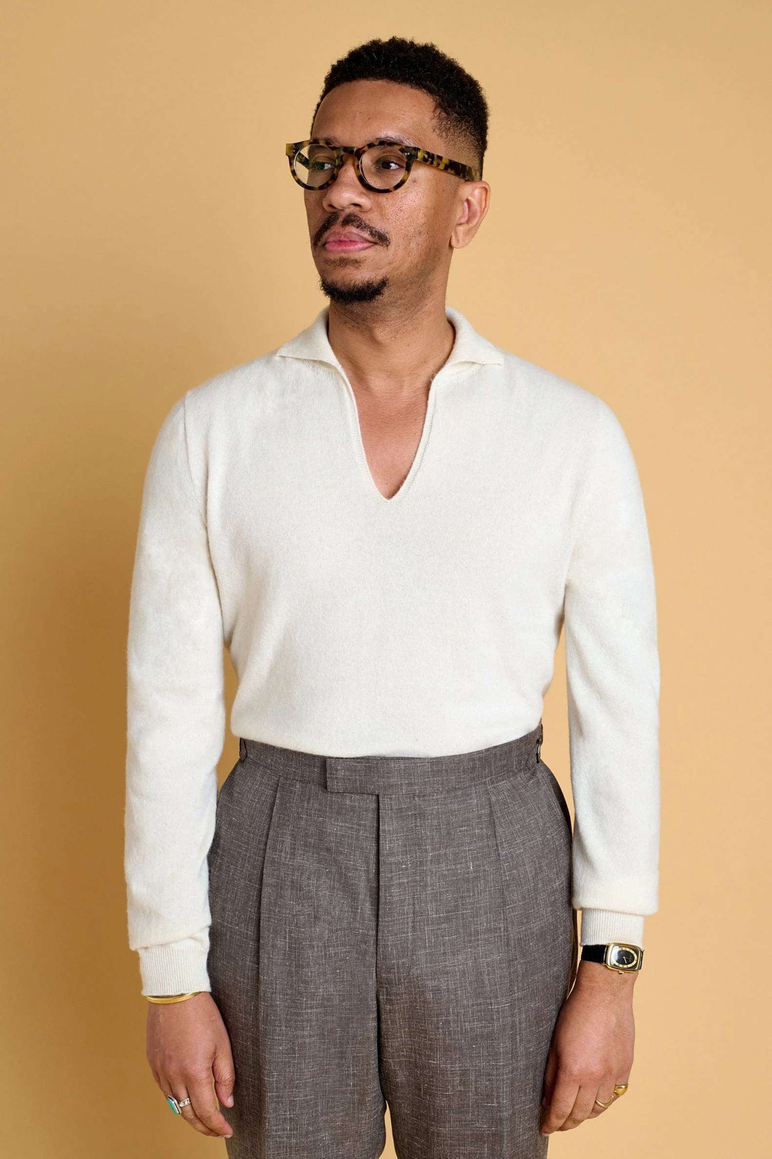 Myles Cashmere Long-Sleeve Polo - Image 29