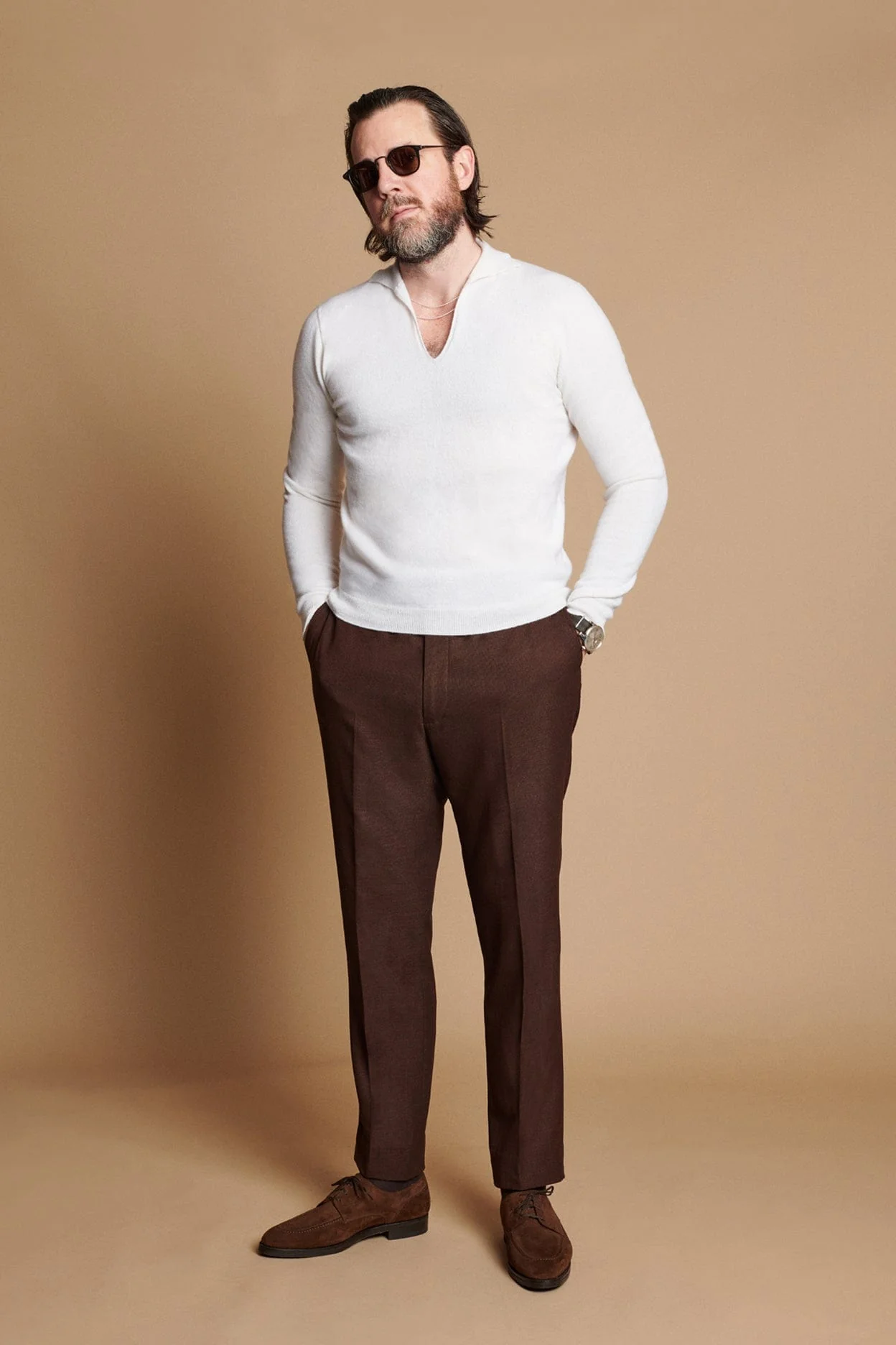 Myles Cashmere Long-Sleeve Polo - Image 34