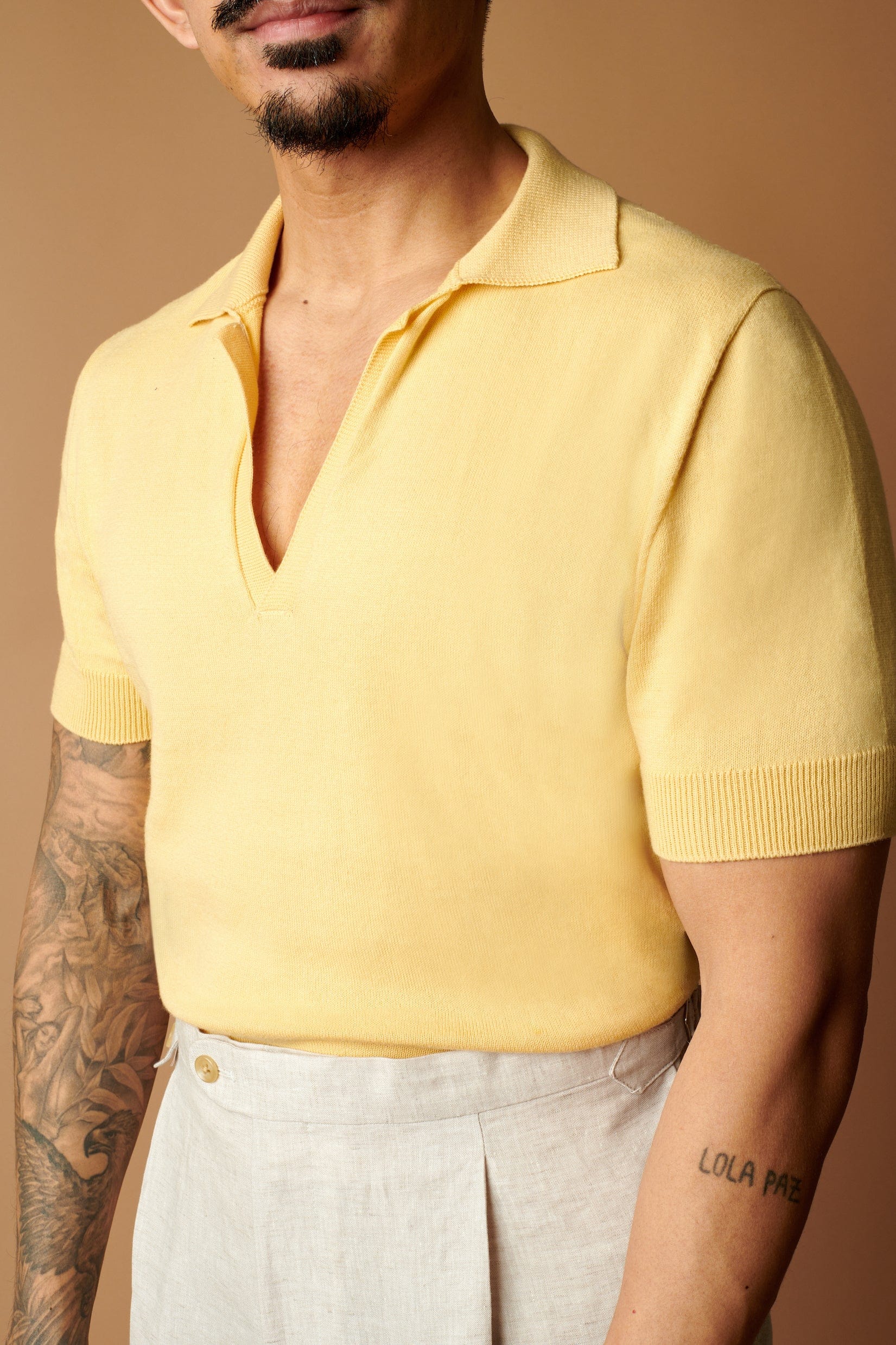 Rocky V-Neck Cotton Polo - Image 16