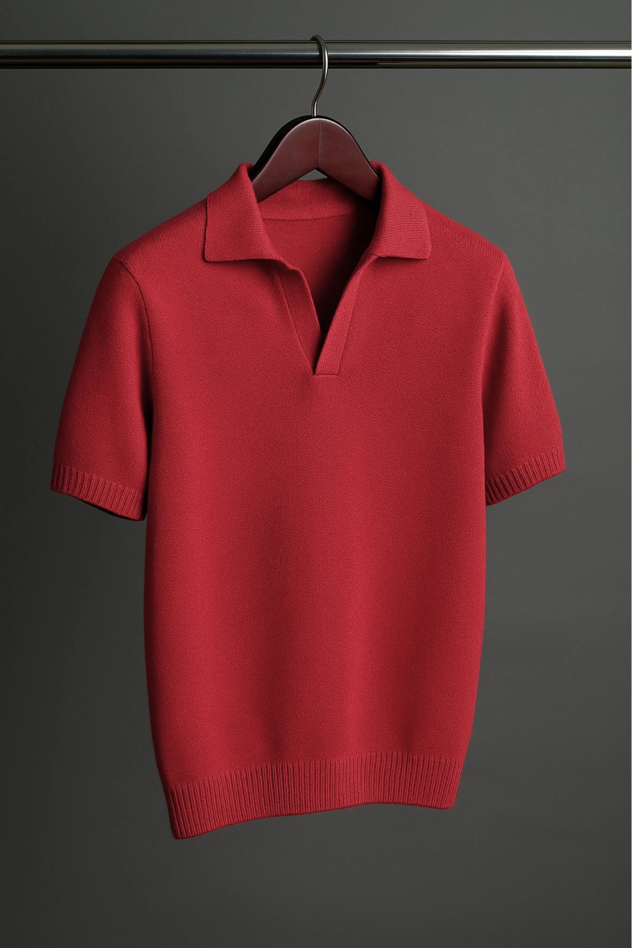 Rocky V-Neck Cotton Polo - Image 27