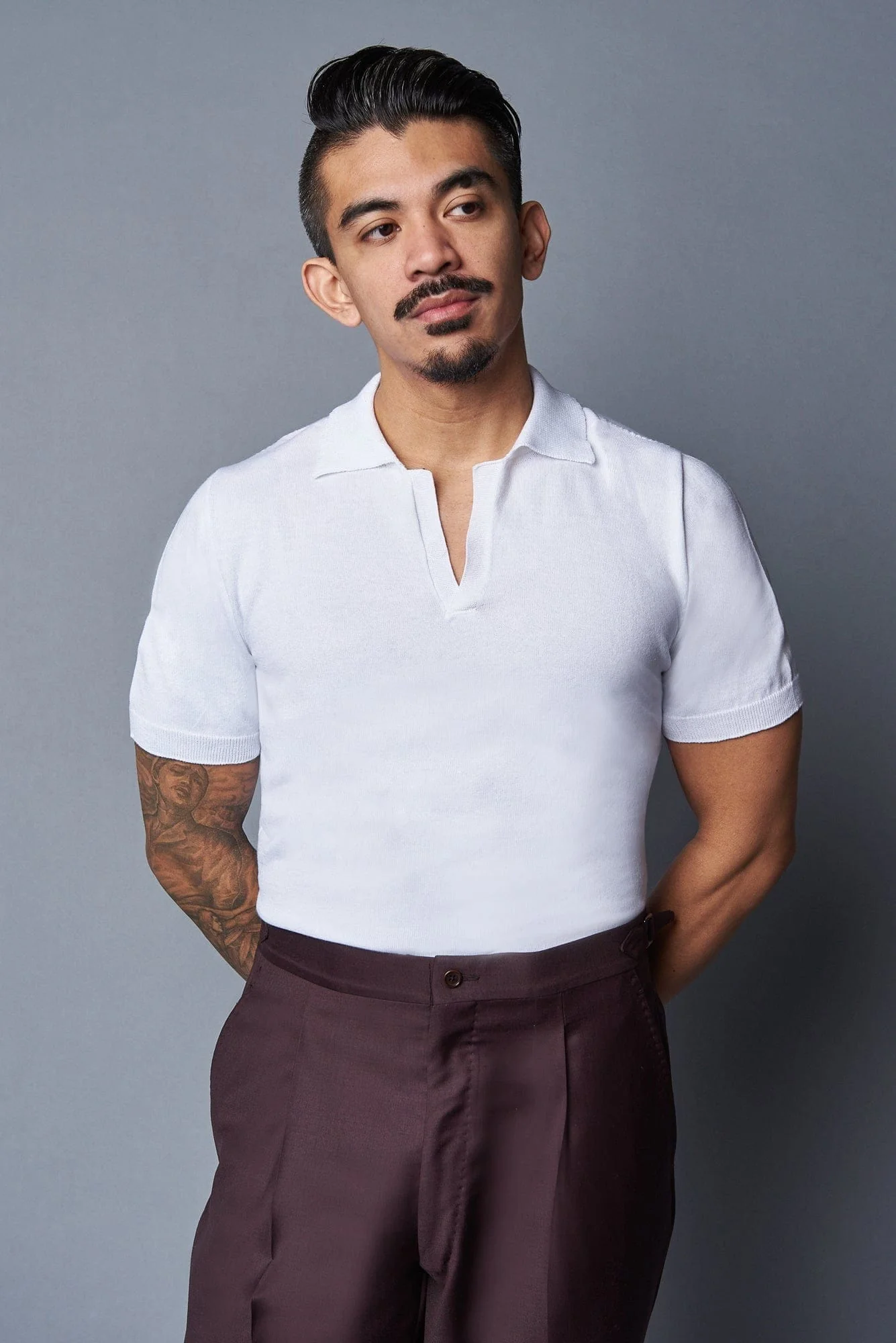Rocky V-Neck Cotton Polo - Image 9