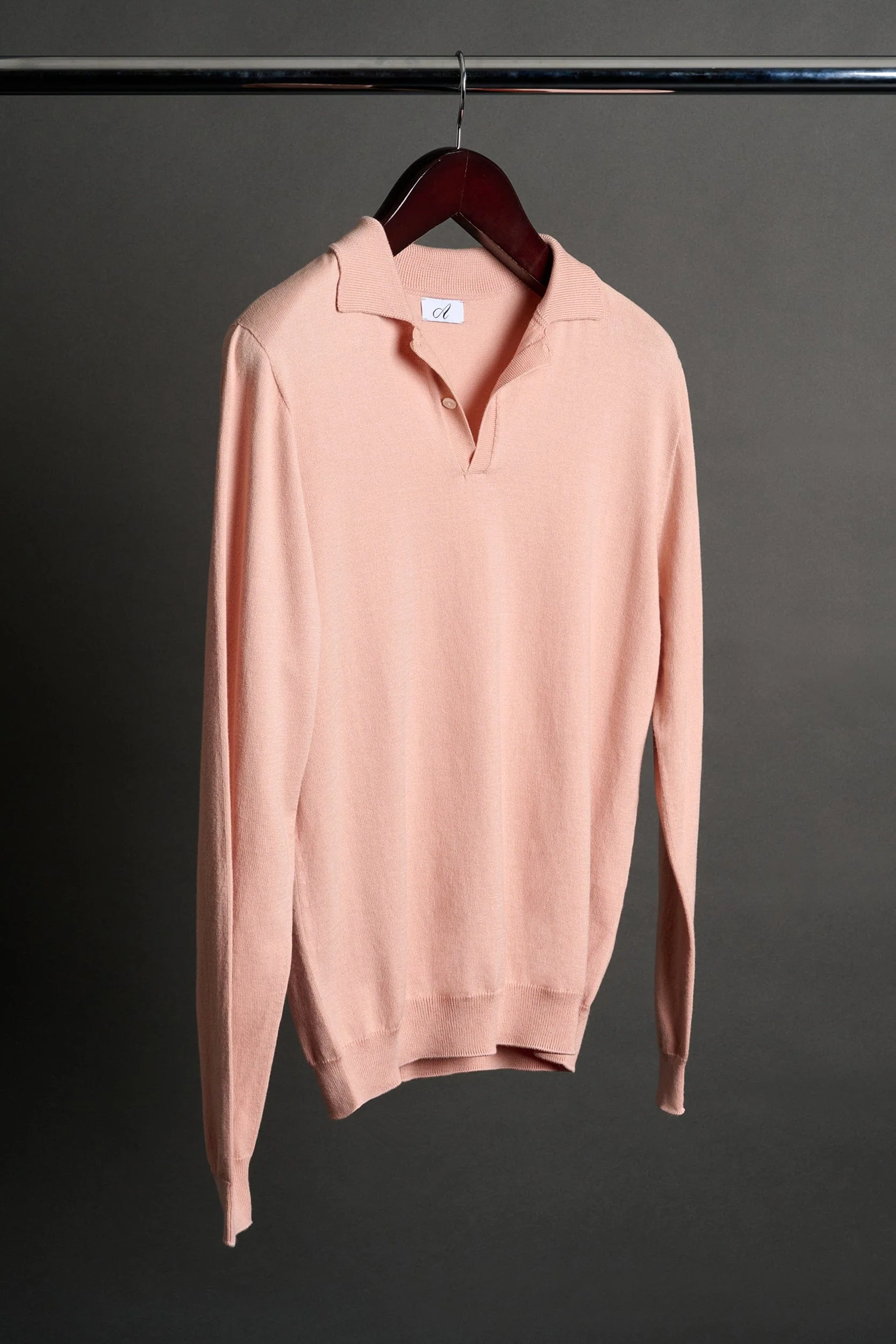 Dicky Long-Sleeve Cotton 2-Button Polo - Image 12