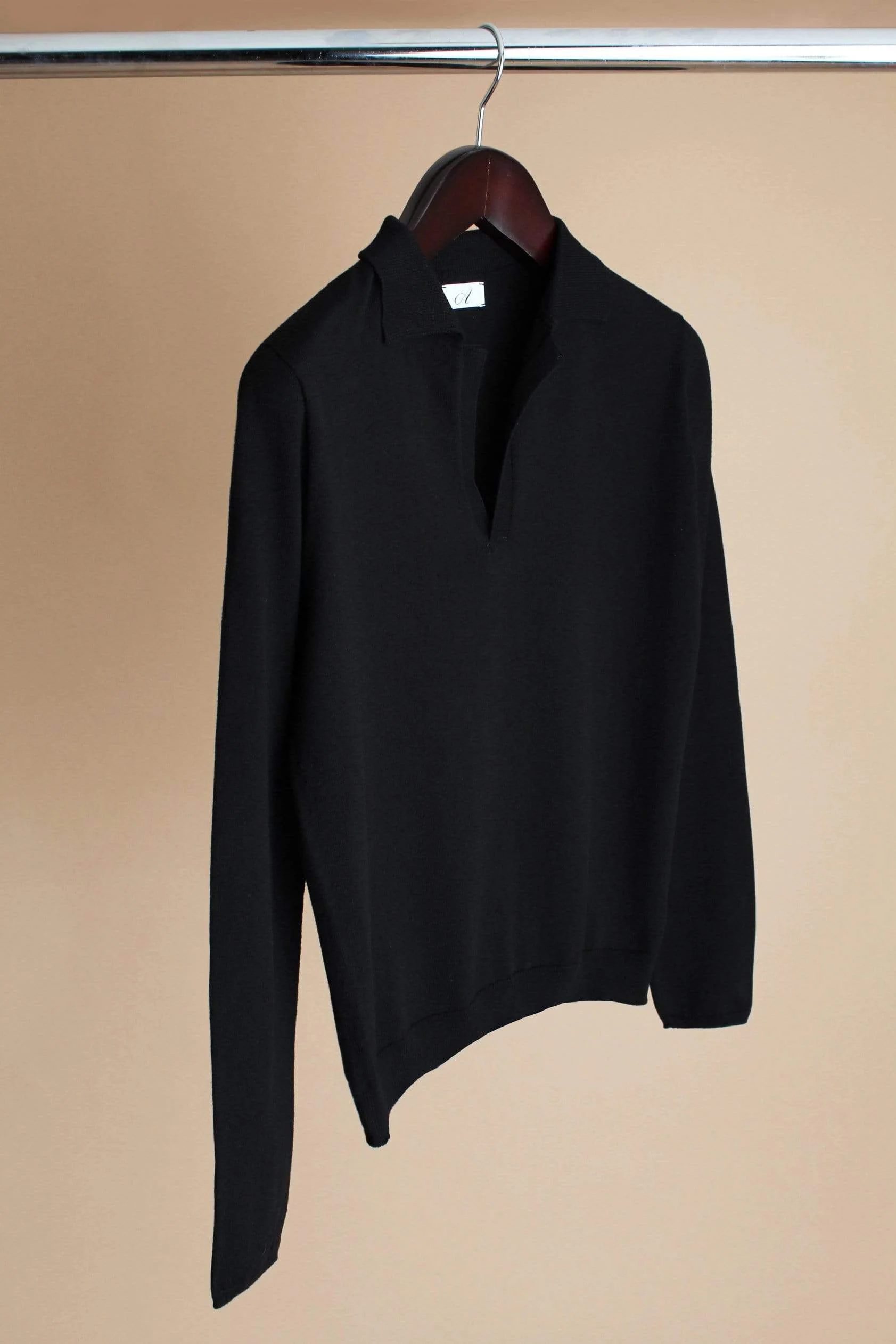 Richard Long-Sleeve Cotton V-Neck Polo - Image 15