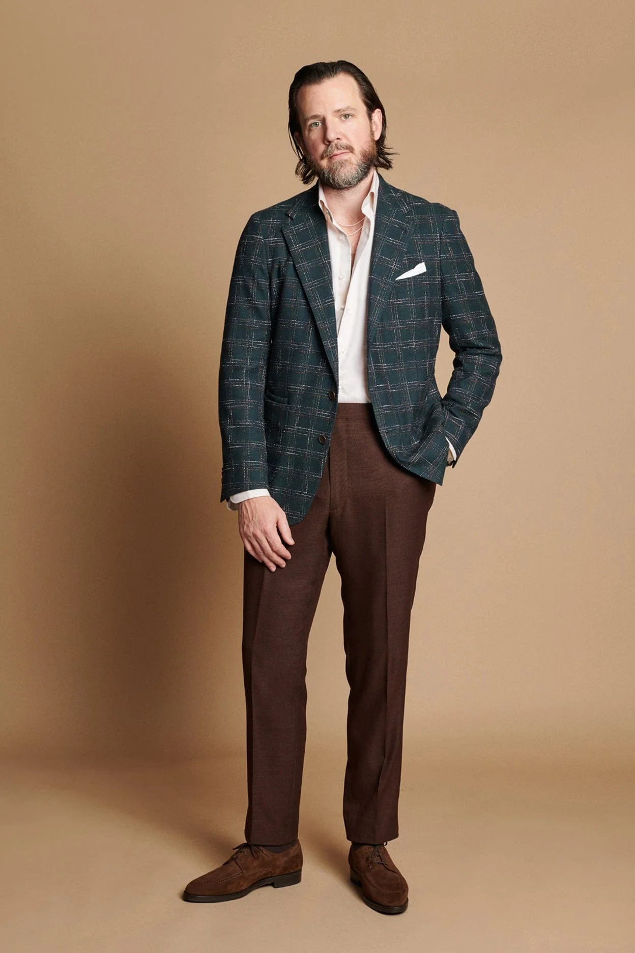 Cotton Slub Check Jacket - Image 10