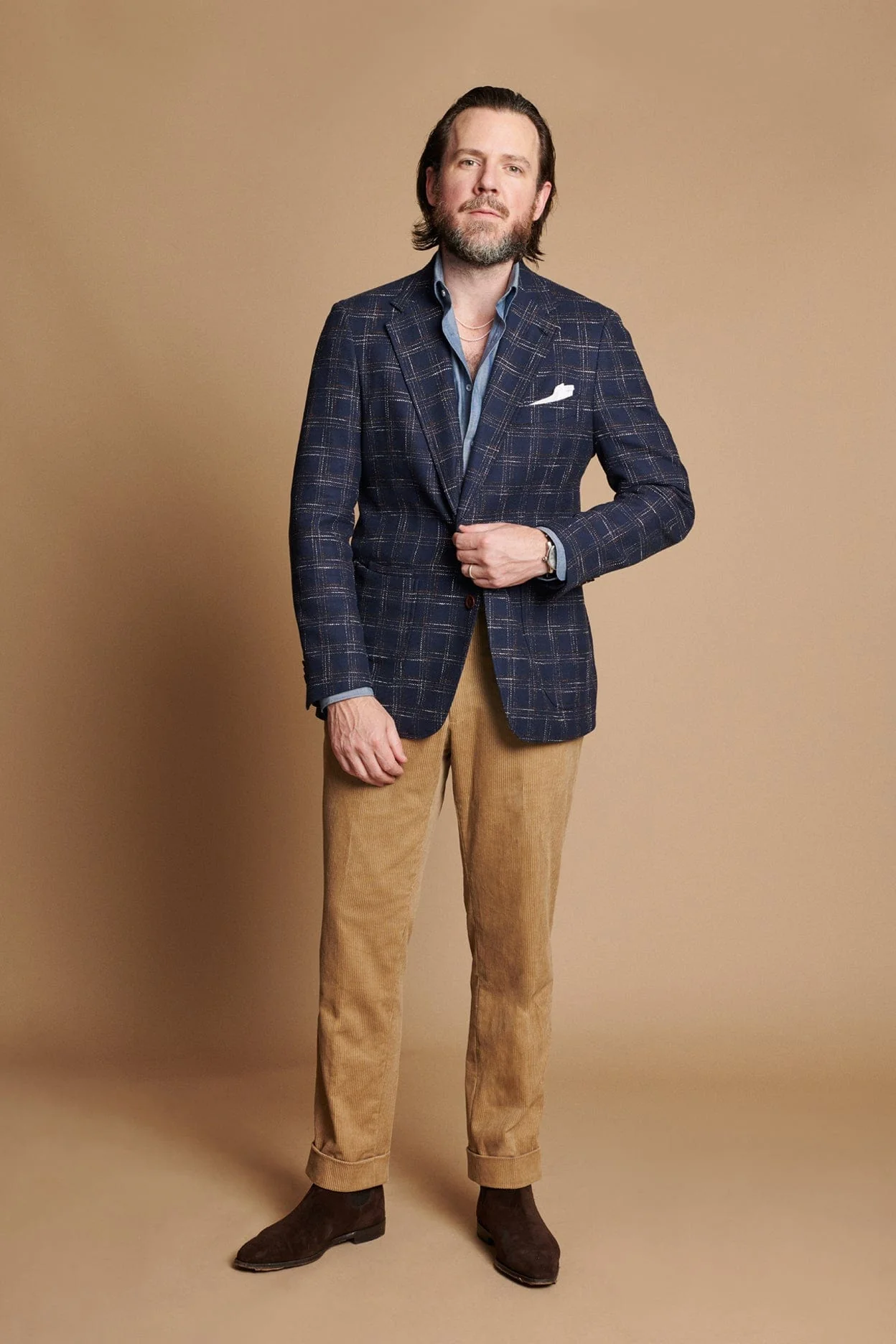 Cotton Slub Check Jacket - Image 14