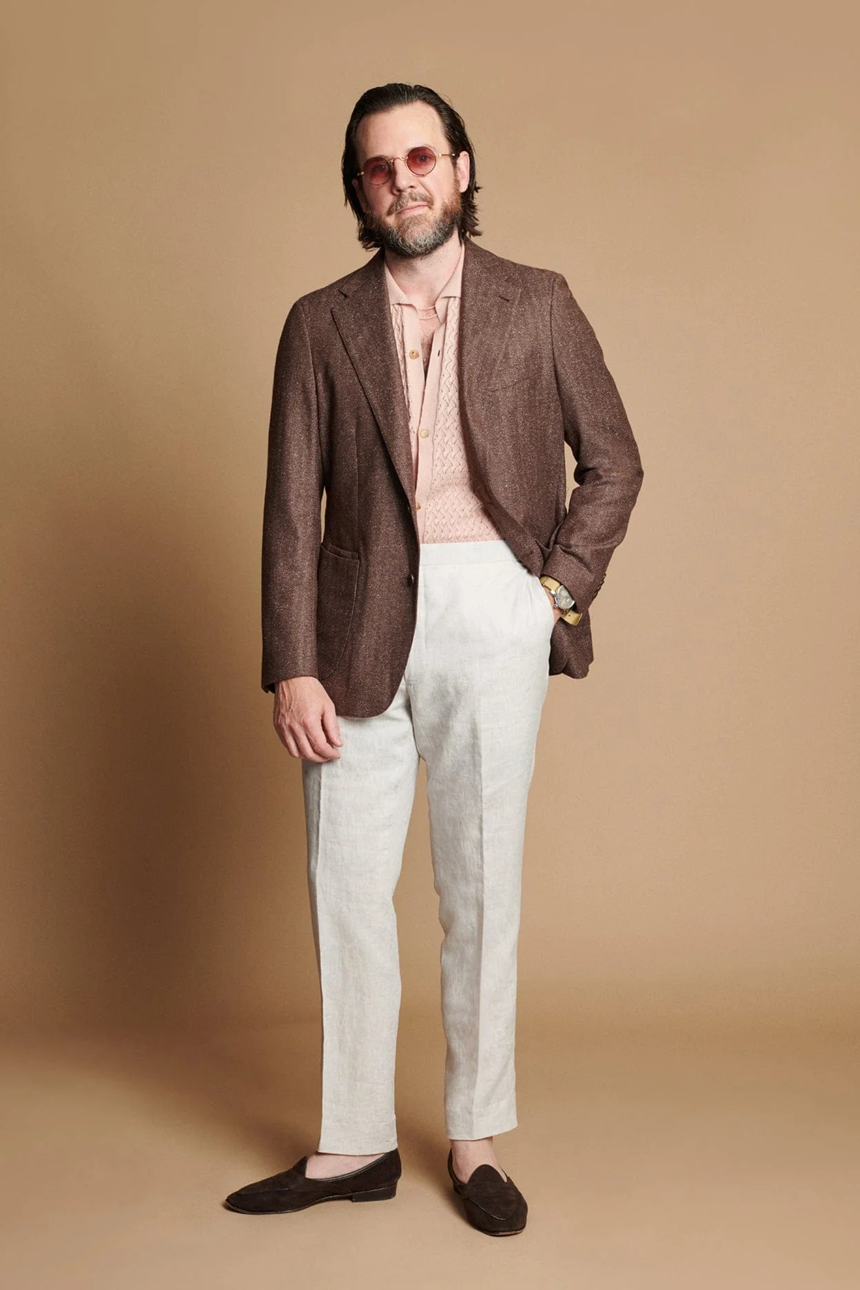 Summer Tweed Herringbone Jacket - Image 3