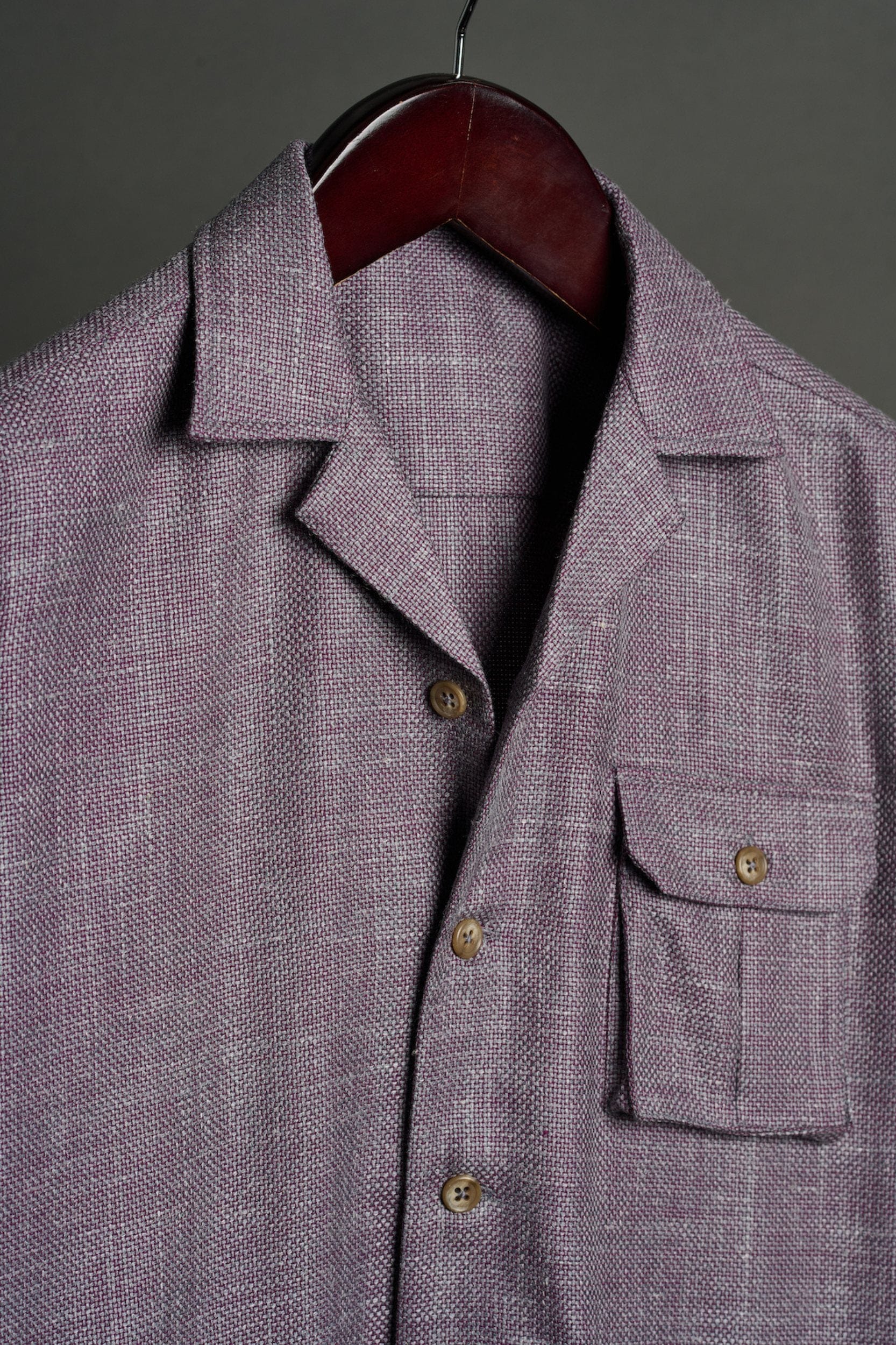 Wool, Silk & Linen Hopsack Shacket - Image 3