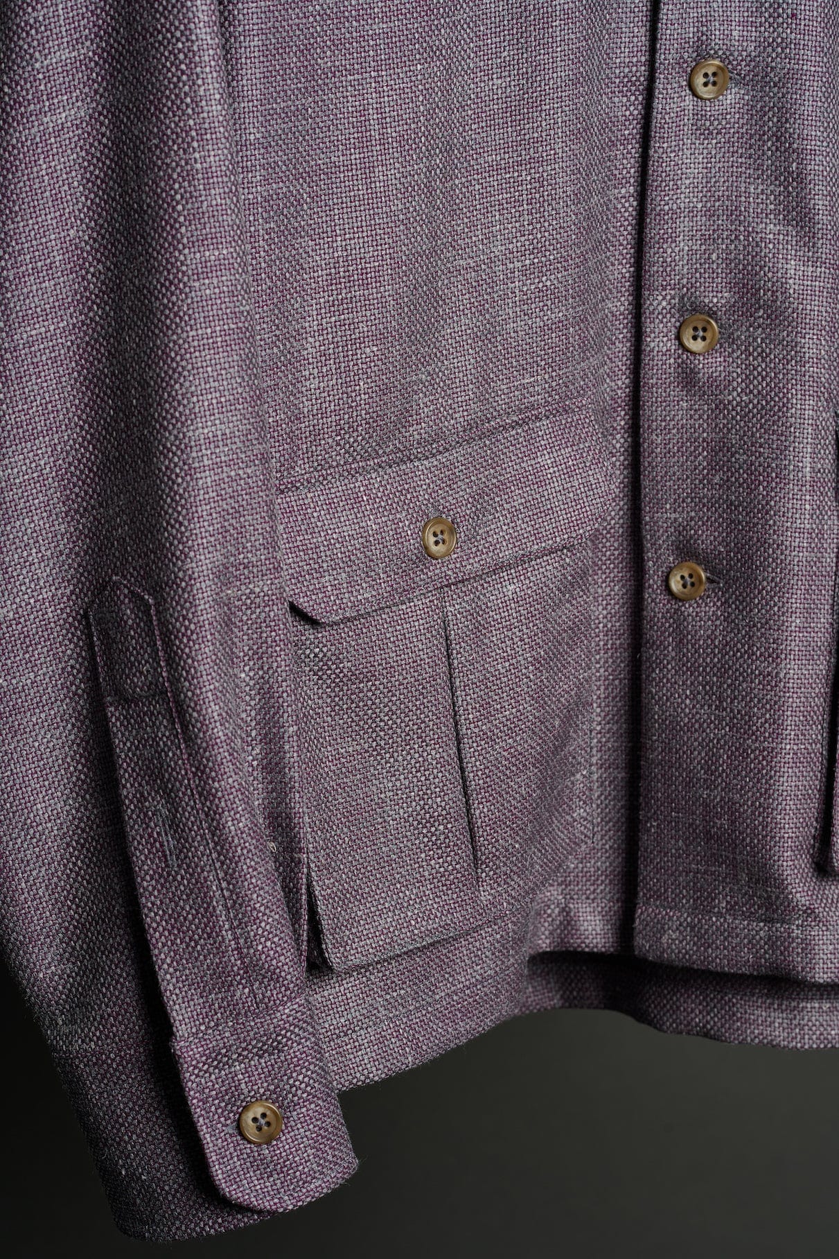 Wool, Silk & Linen Hopsack Shacket - Image 4
