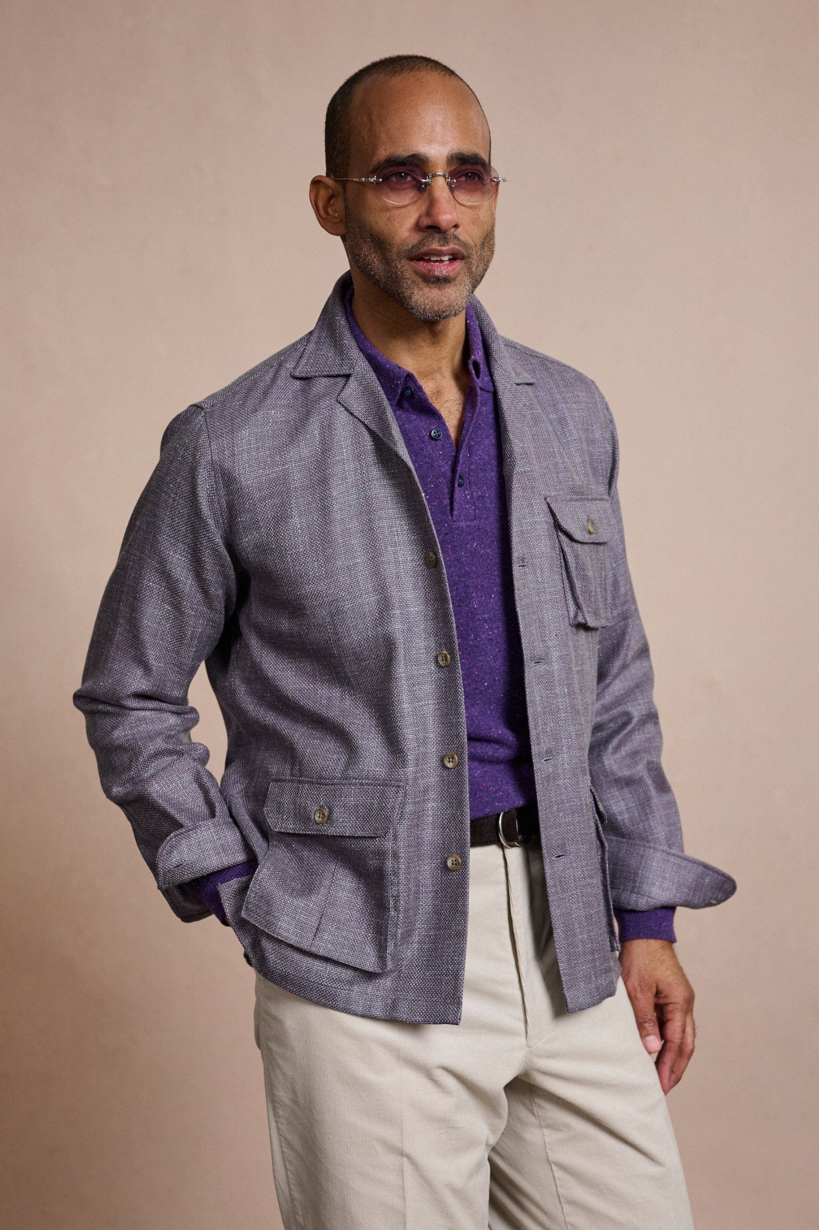 Wool, Silk & Linen Hopsack Shacket - Image 5