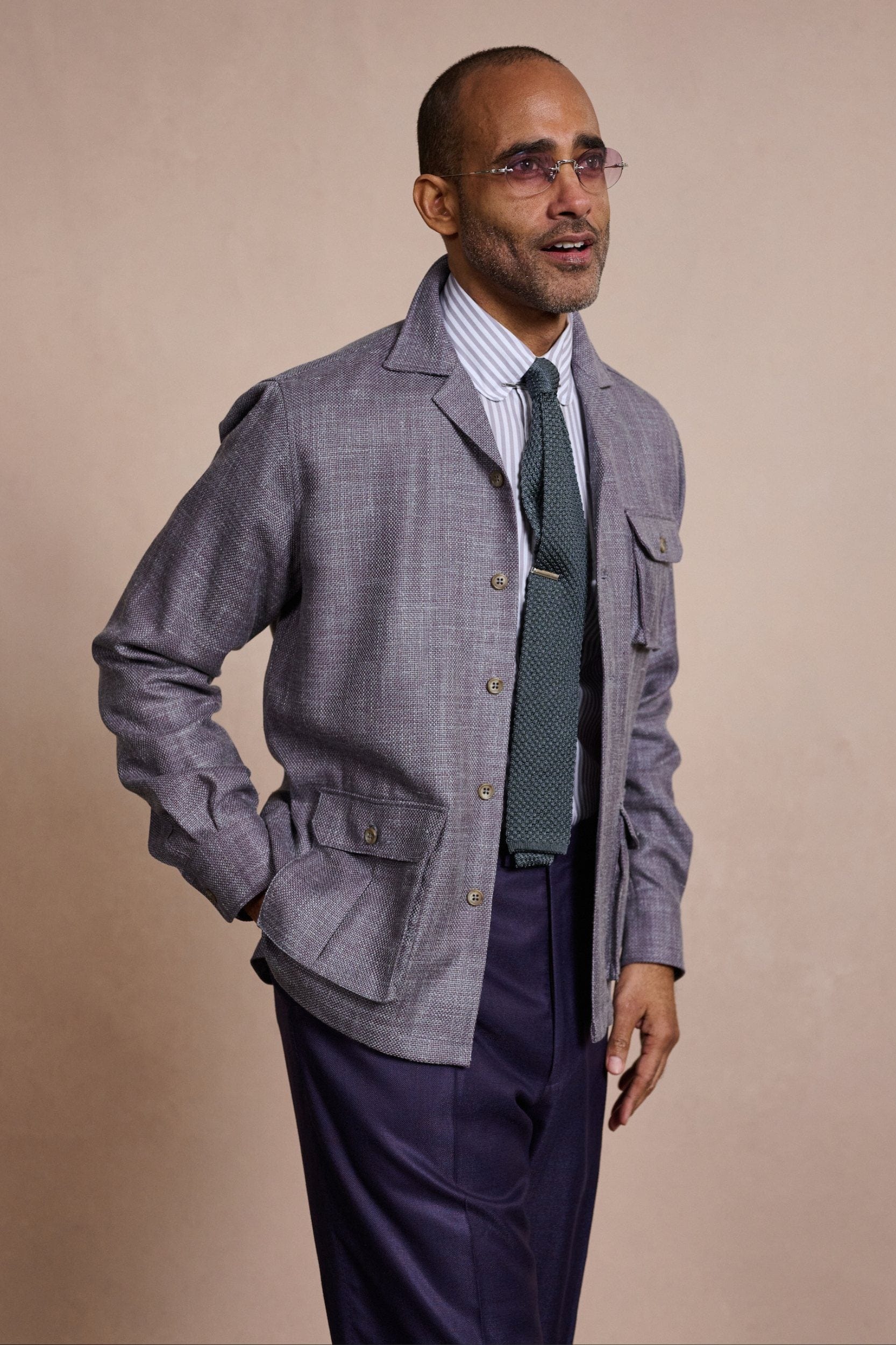 Wool, Silk & Linen Hopsack Shacket - Image 6