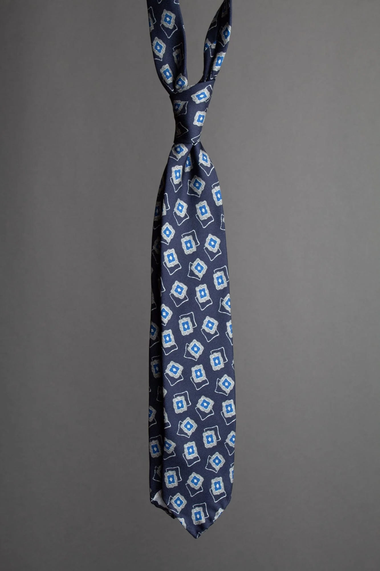 Geometric Print Handmade Silk Tie - Image 3