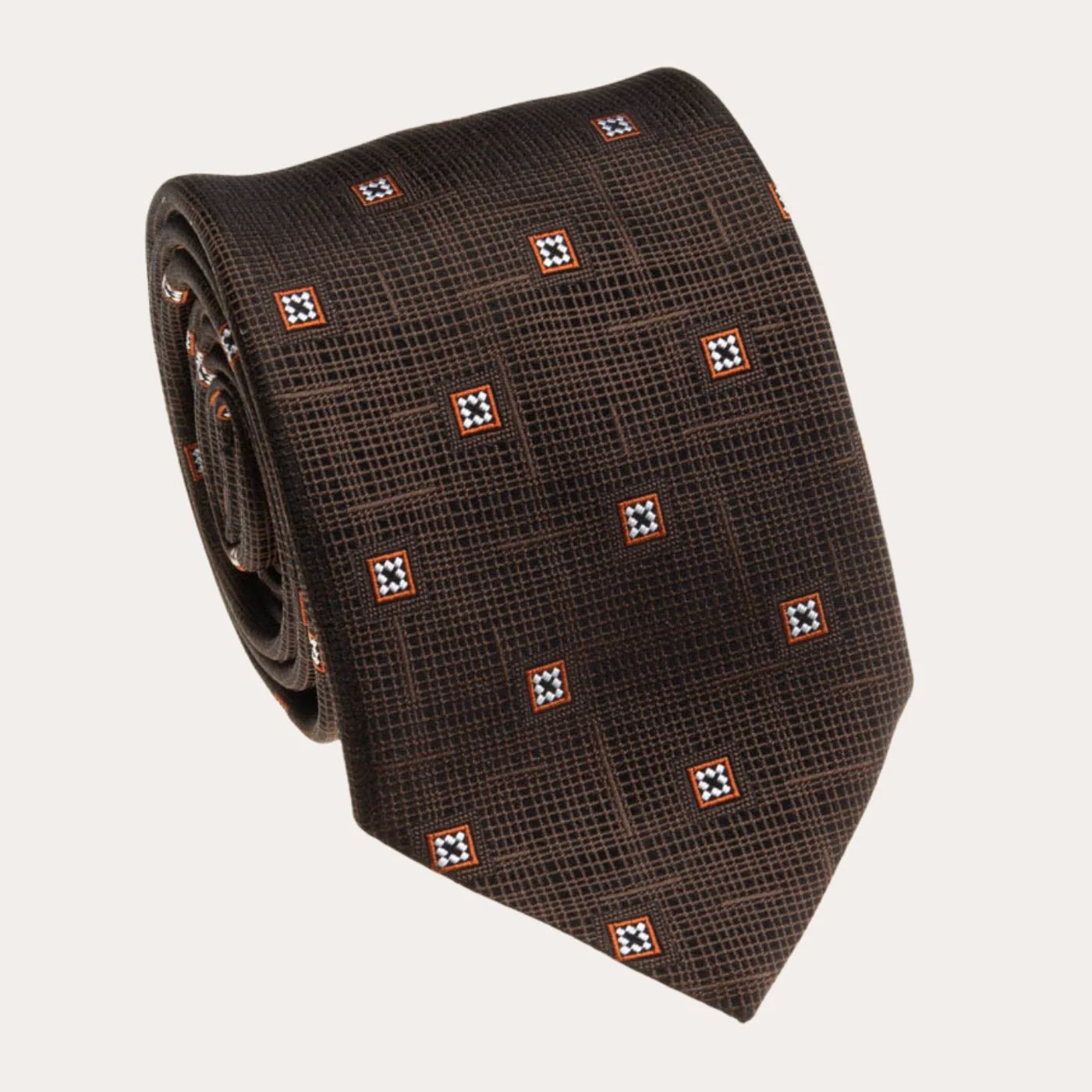 Geometric Print Handmade Silk Tie - Image 6