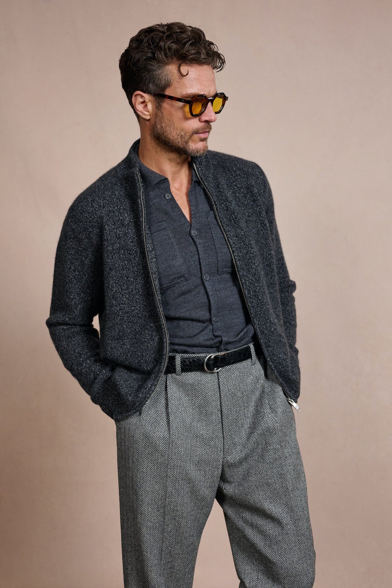 Herringbone Lambswool Trouser - Image 5