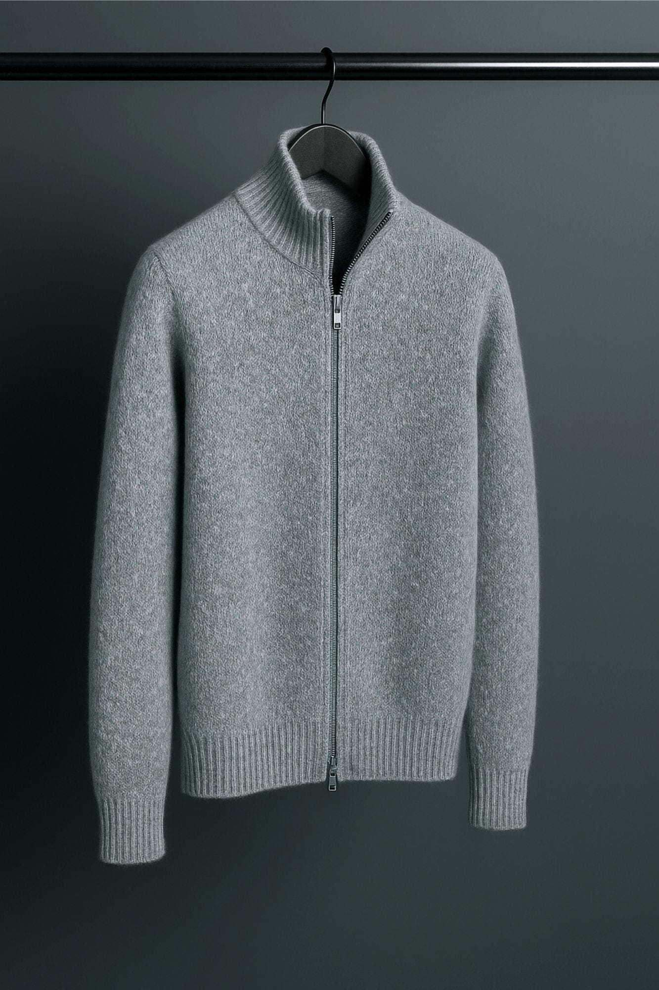 Made-to-Measure Cashmere Double-Zip Track Cardigan - Image 10