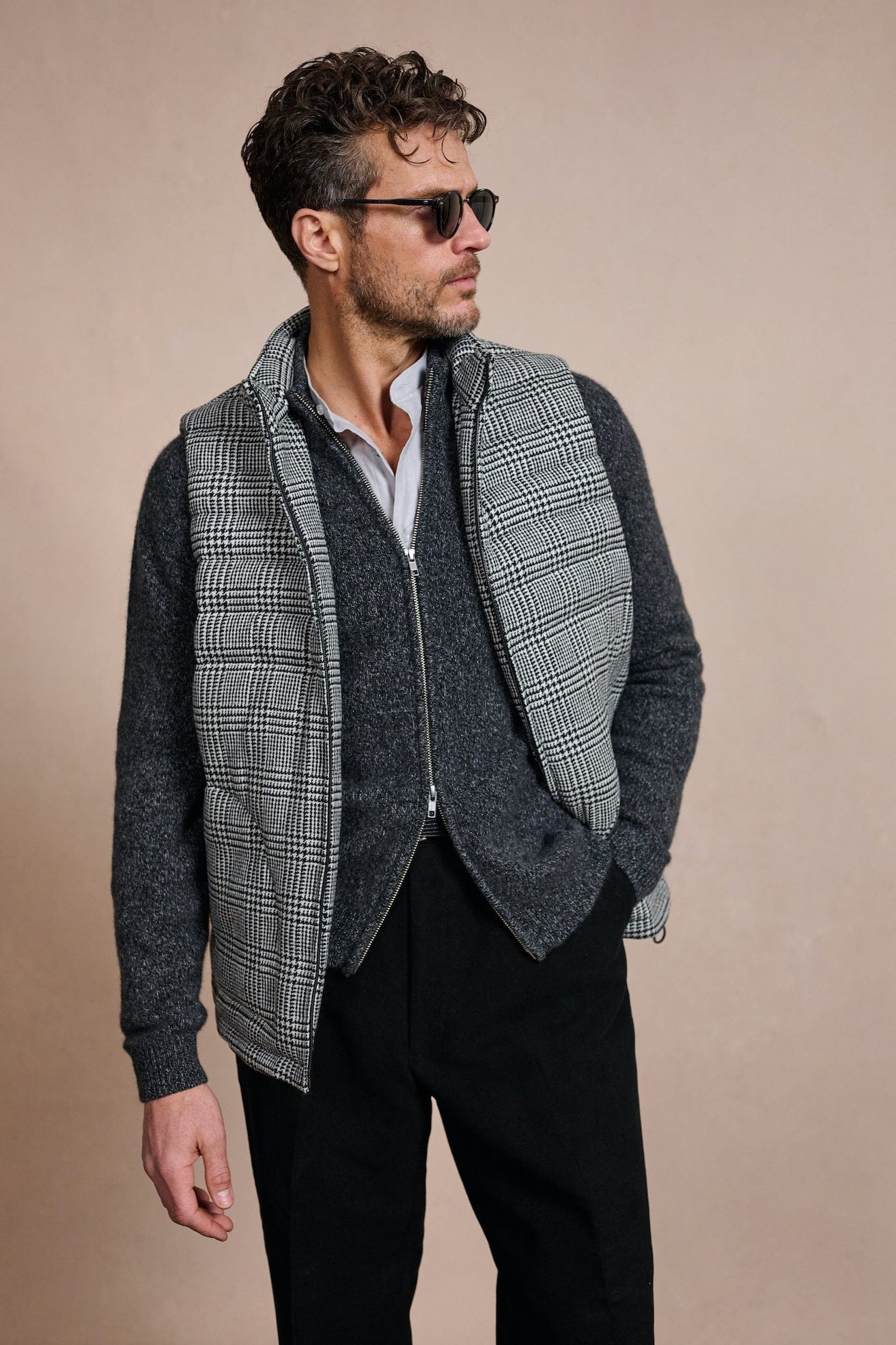 Made-to-Measure Cashmere Double-Zip Track Cardigan - Image 16