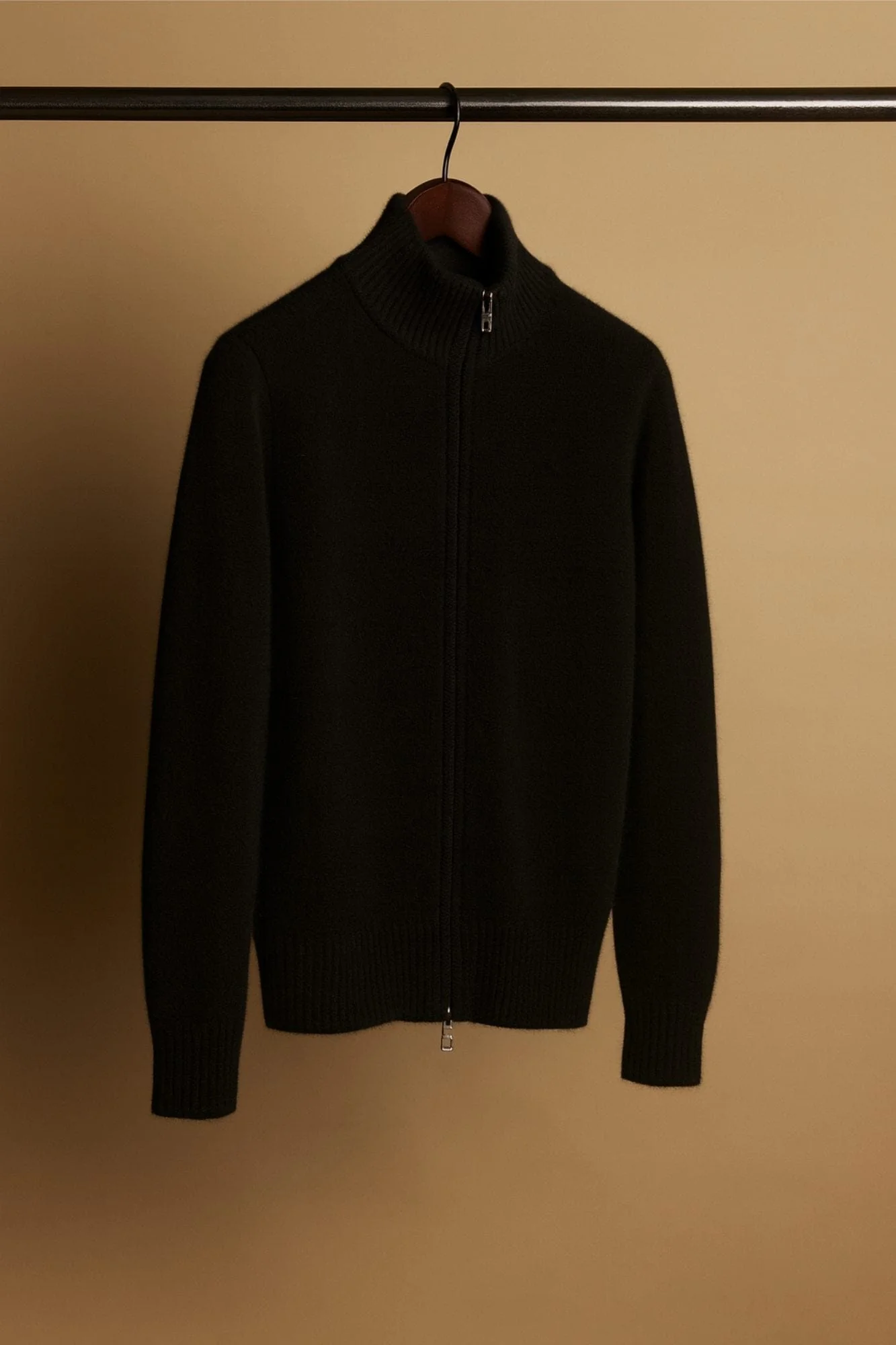 Made-to-Measure Cashmere Double-Zip Track Cardigan - Image 5