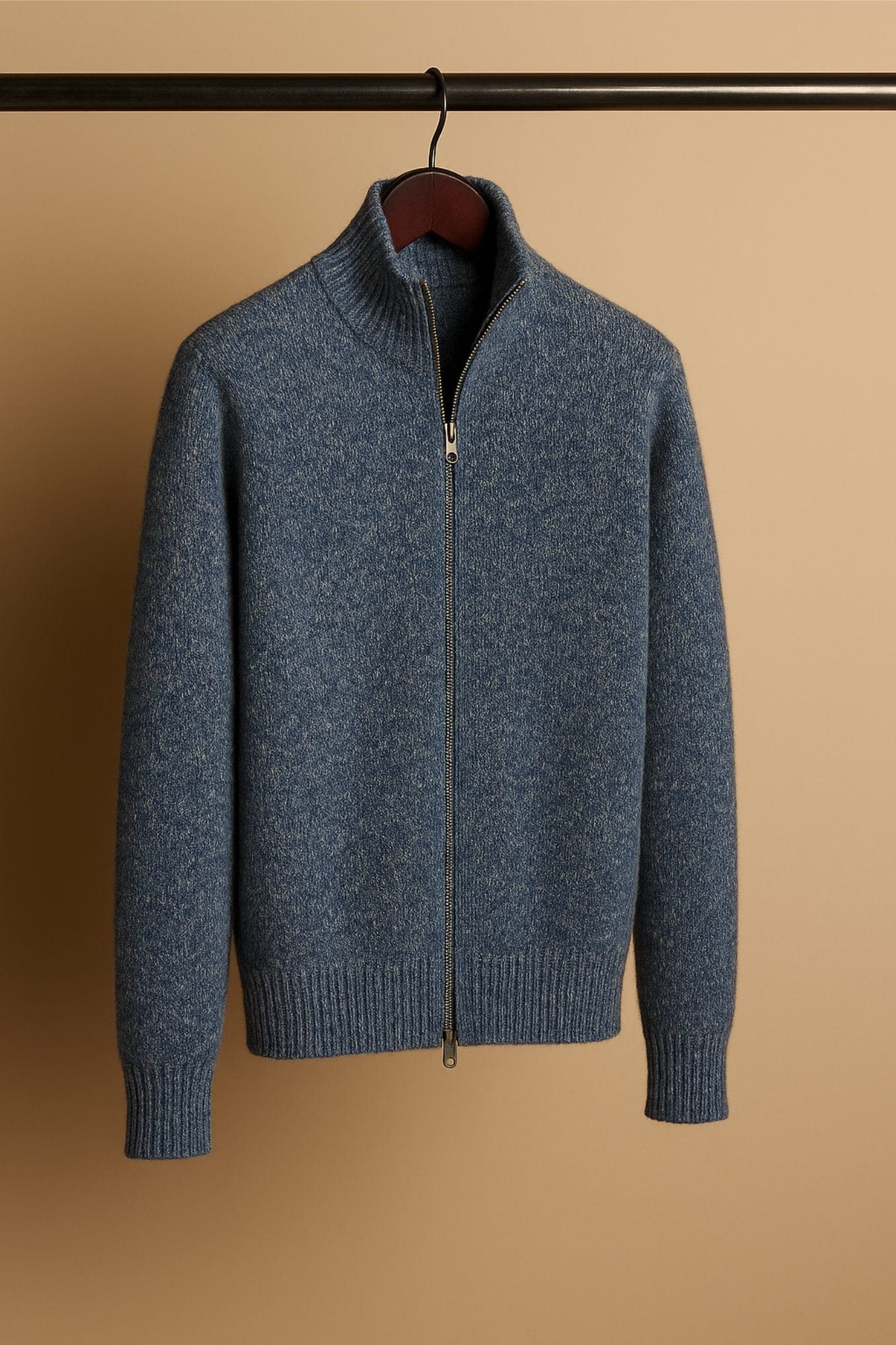 Made-to-Measure Cashmere Double-Zip Track Cardigan - Image 6