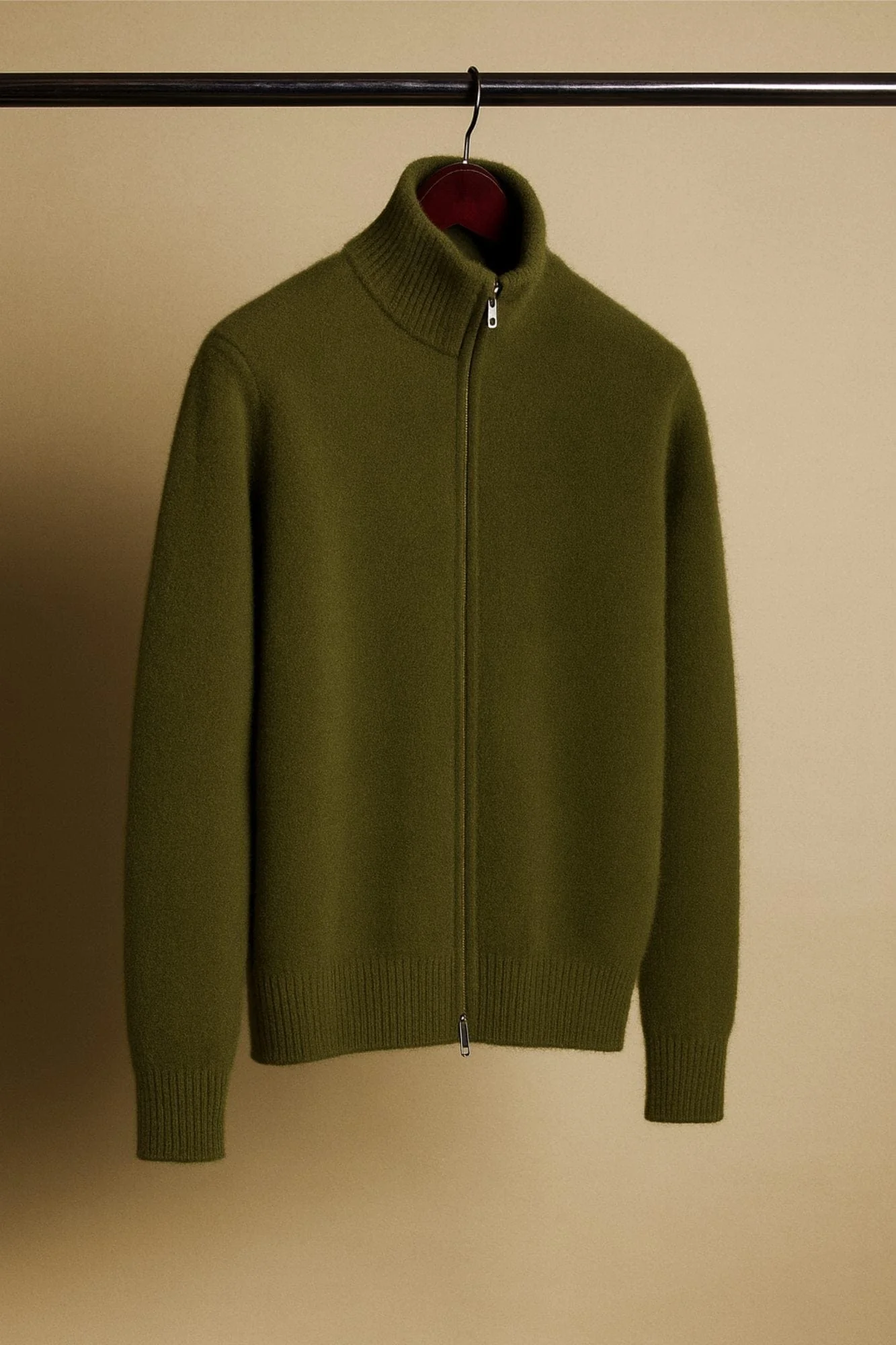 Made-to-Measure Cashmere Double-Zip Track Cardigan - Image 7