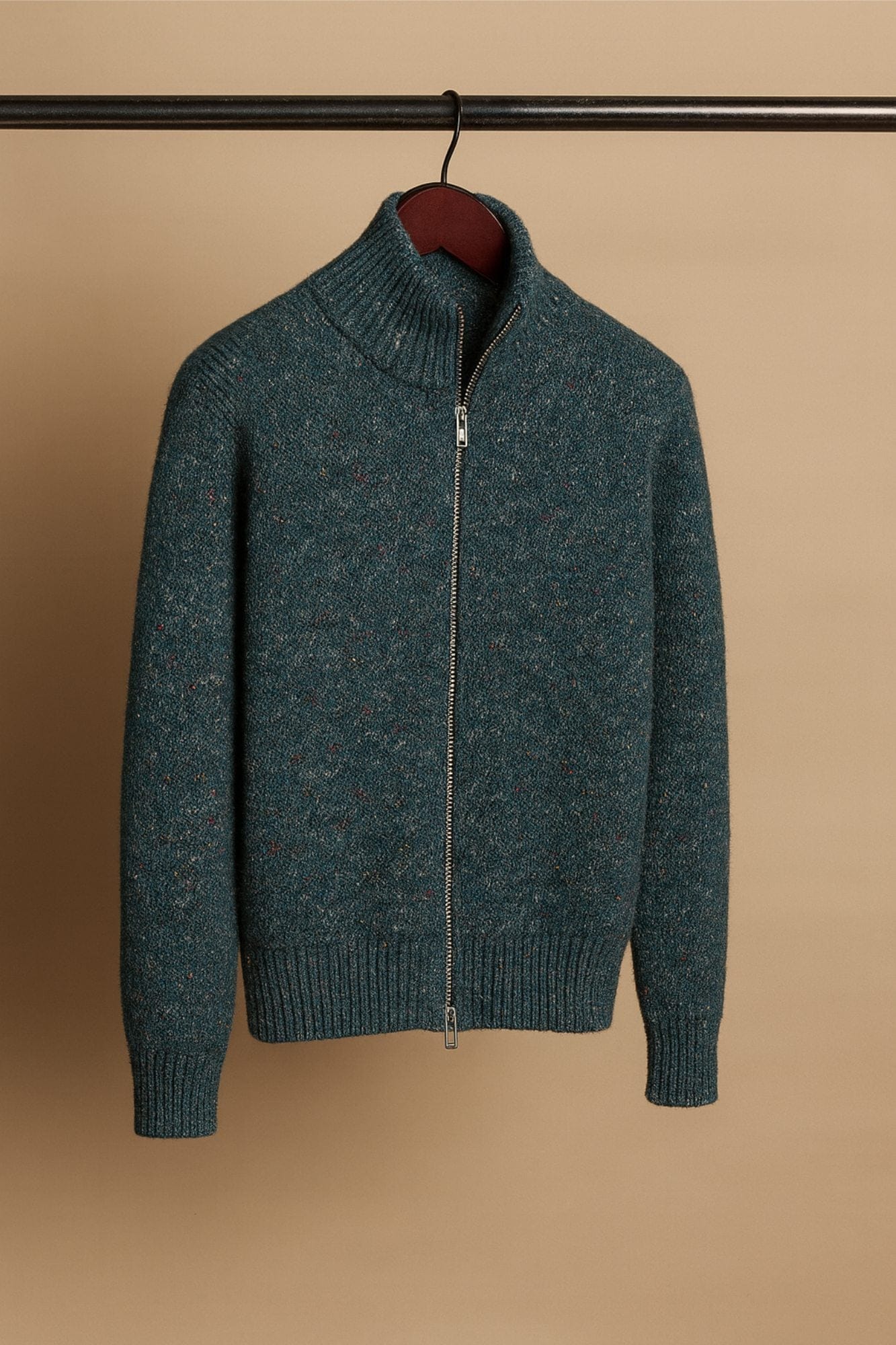 Made-to-Measure Cashmere Double-Zip Track Cardigan - Image 8