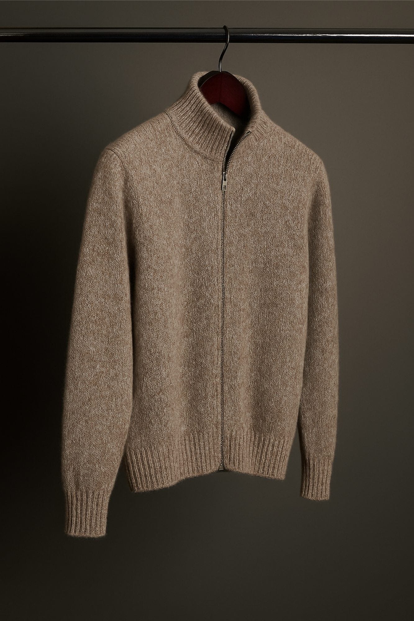 Made-to-Measure Cashmere Double-Zip Track Cardigan - Image 9