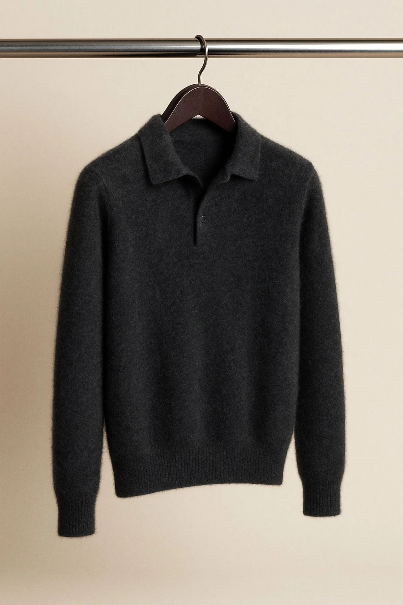 Made-to-Measure Cashmere Long-Sleeve Polo - Image 4
