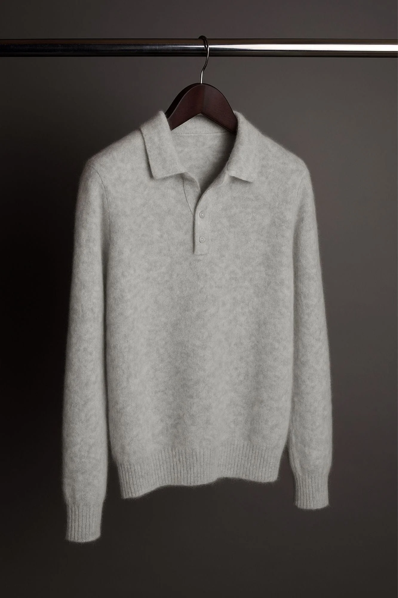 Made-to-Measure Cashmere Long-Sleeve Polo - Image 6
