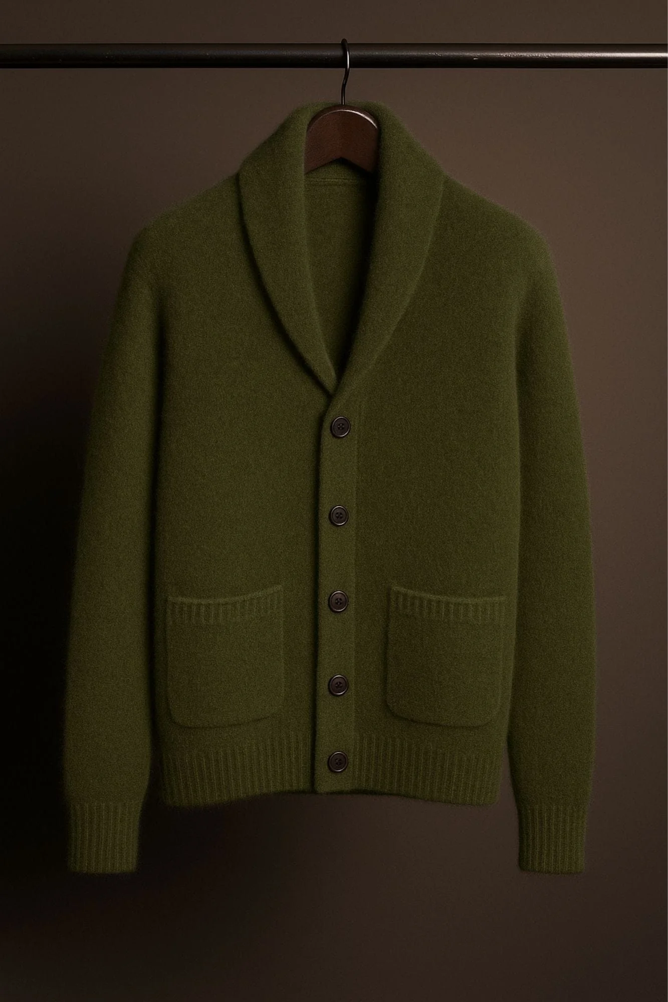 Made-to-Measure Cashmere Shawl Cardigan Sweater - Image 11