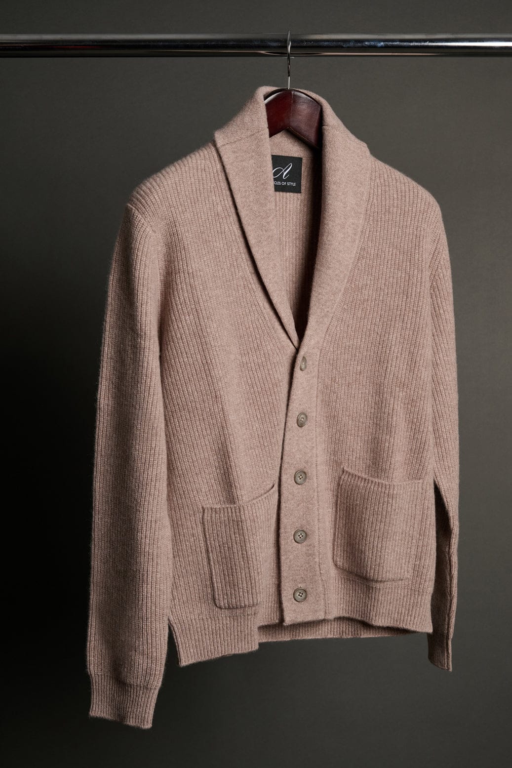 Made-to-Measure Cashmere Shawl Cardigan Sweater - Image 12