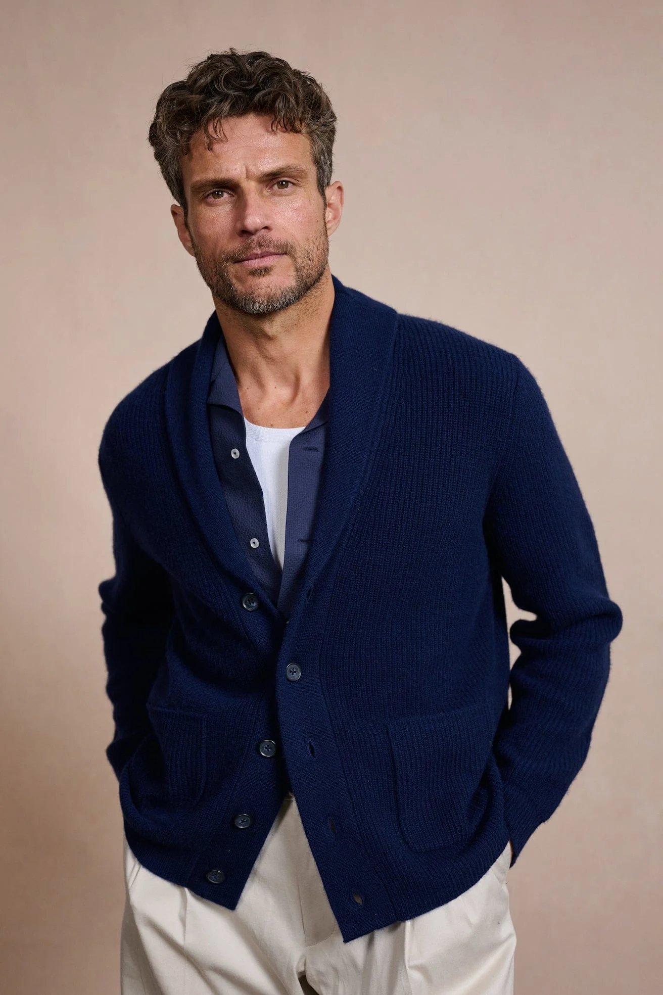 Made-to-Measure Cashmere Shawl Cardigan Sweater - Image 18