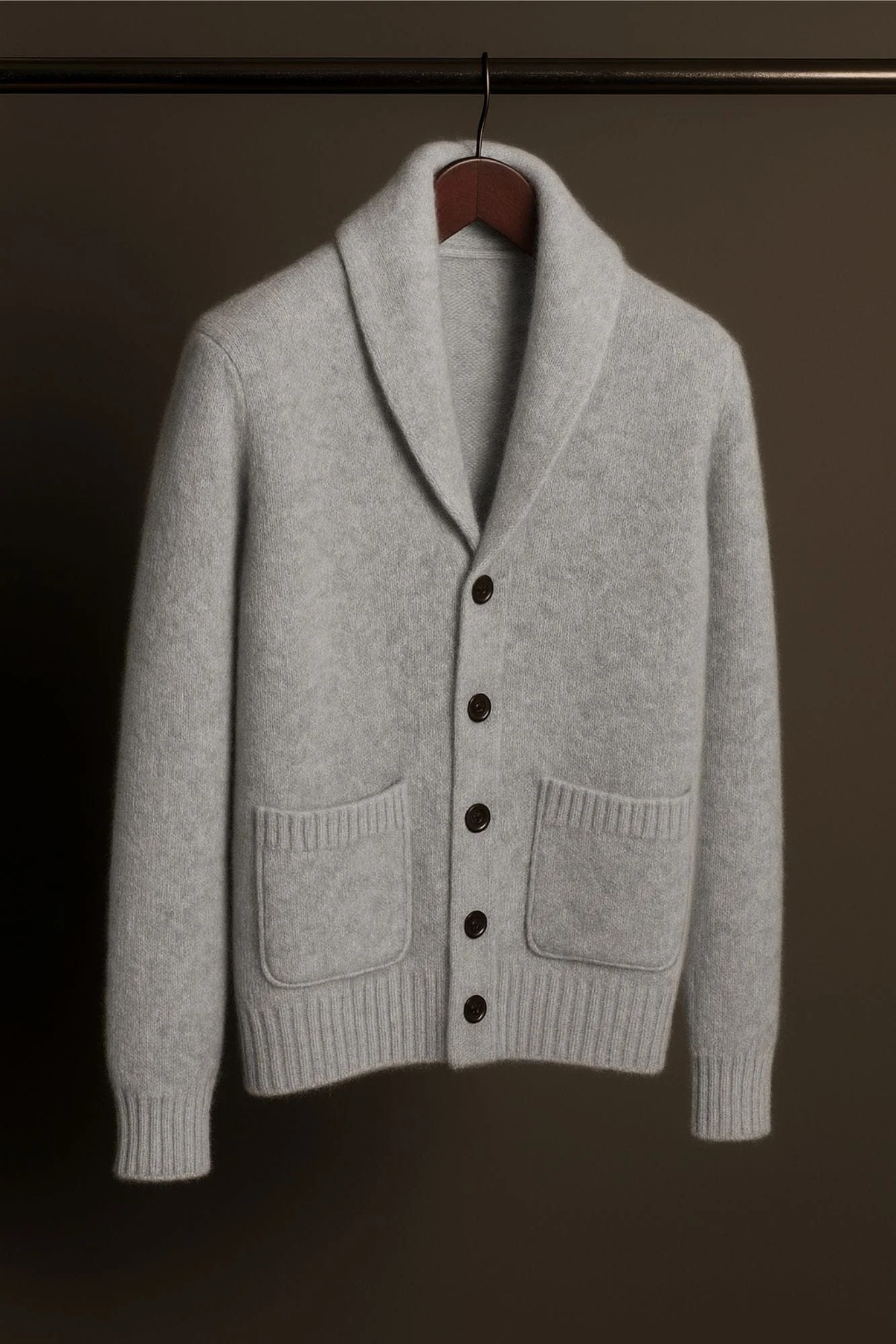 Made-to-Measure Cashmere Shawl Cardigan Sweater - Image 4