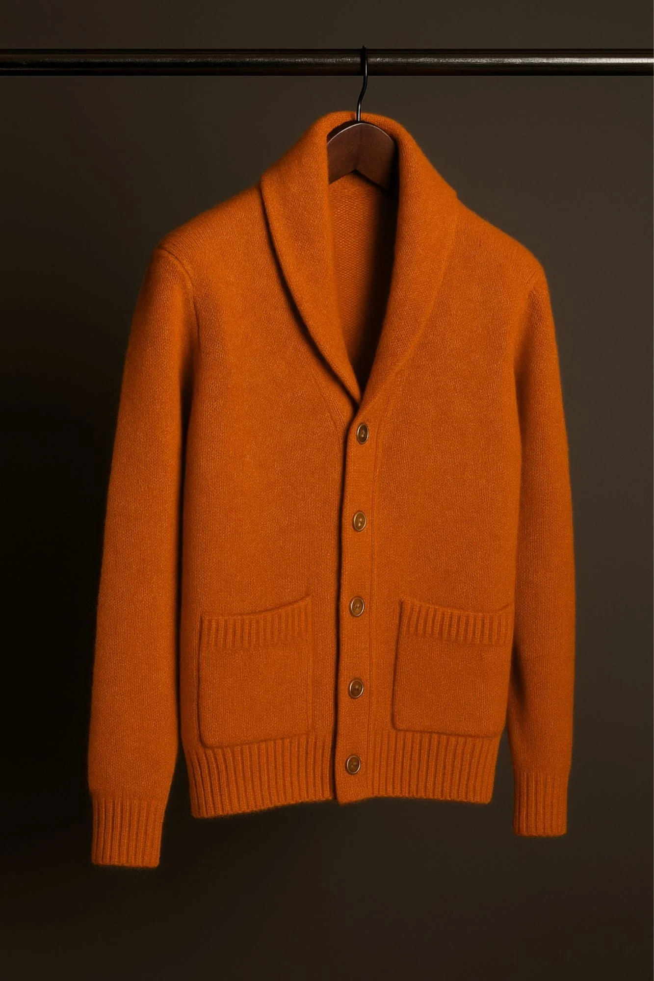 Made-to-Measure Cashmere Shawl Cardigan Sweater - Image 5