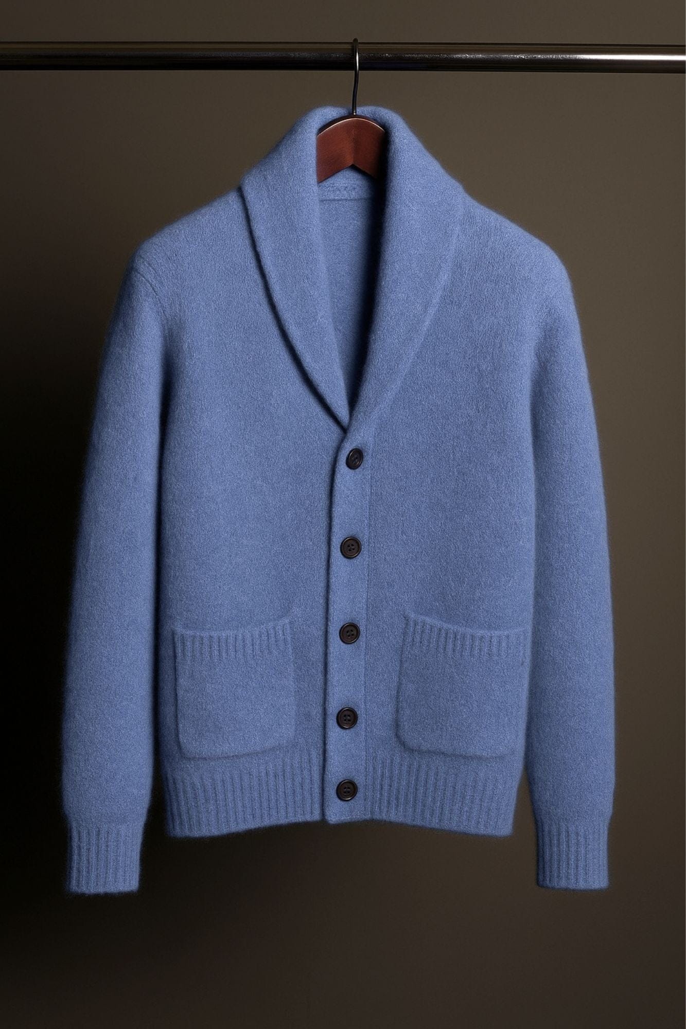 Made-to-Measure Cashmere Shawl Cardigan Sweater - Image 6