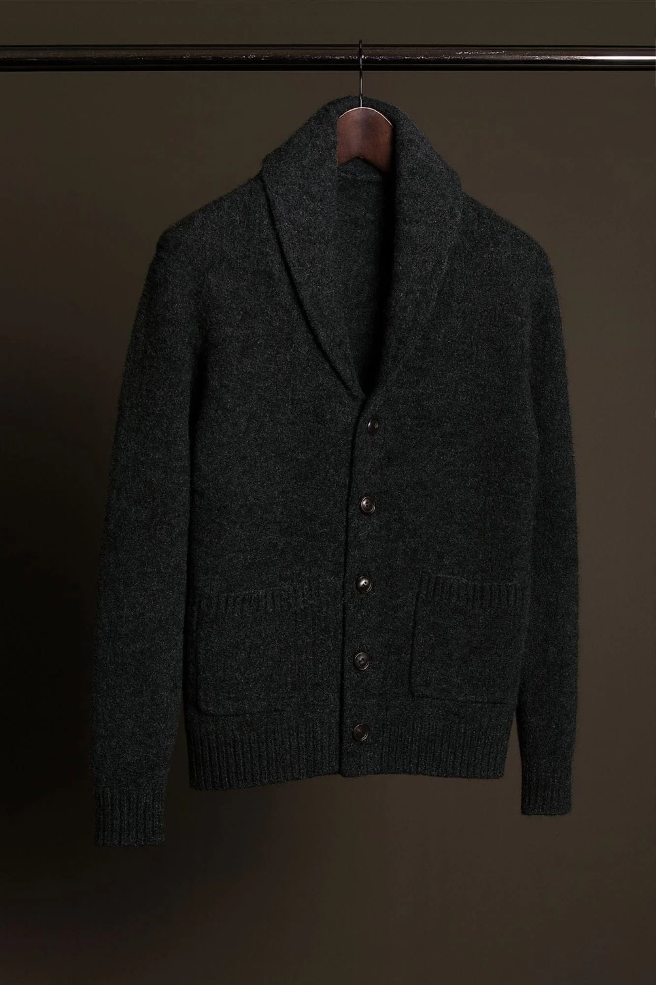 Made-to-Measure Cashmere Shawl Cardigan Sweater - Image 7