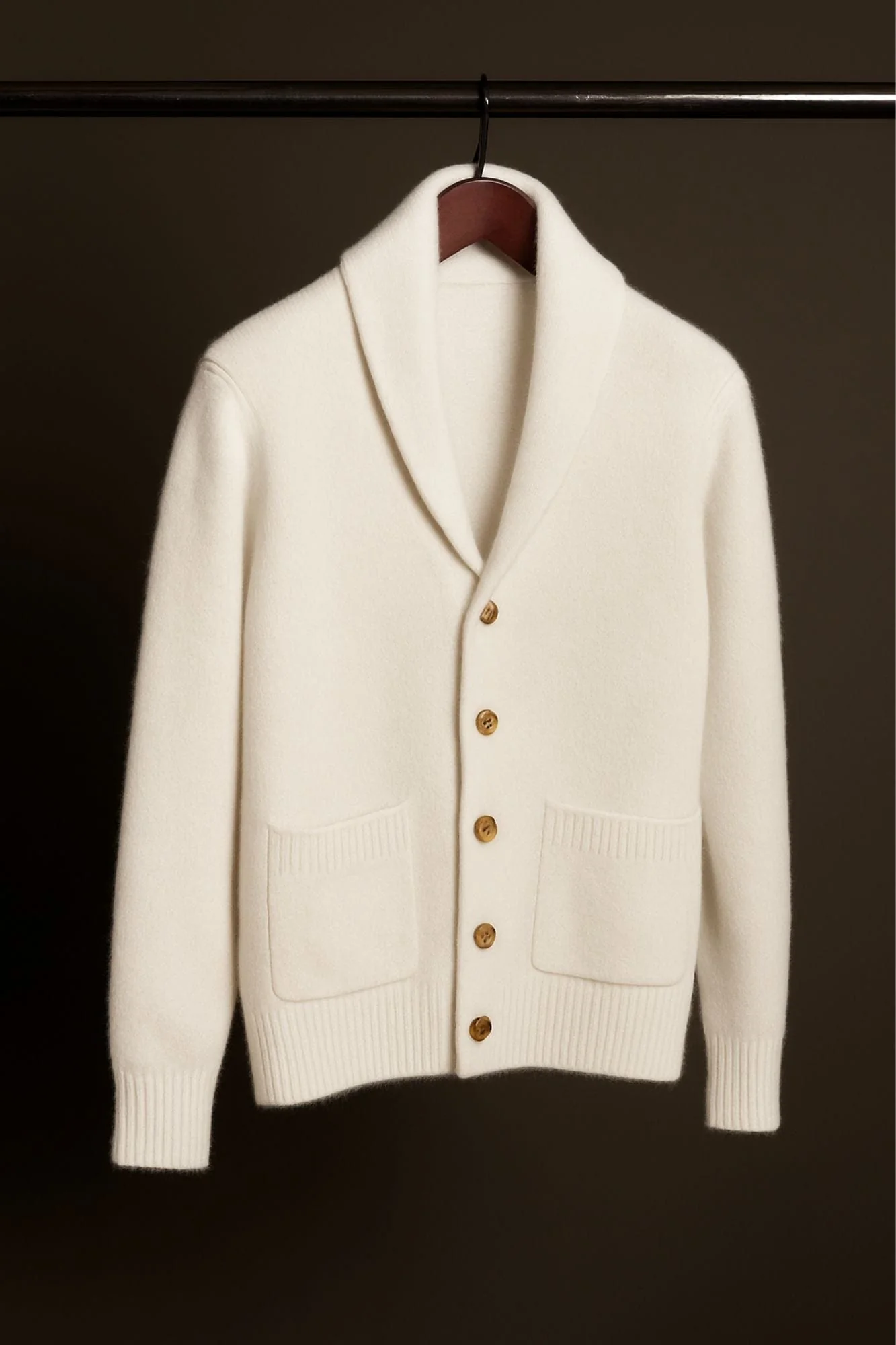 Made-to-Measure Cashmere Shawl Cardigan Sweater - Image 9