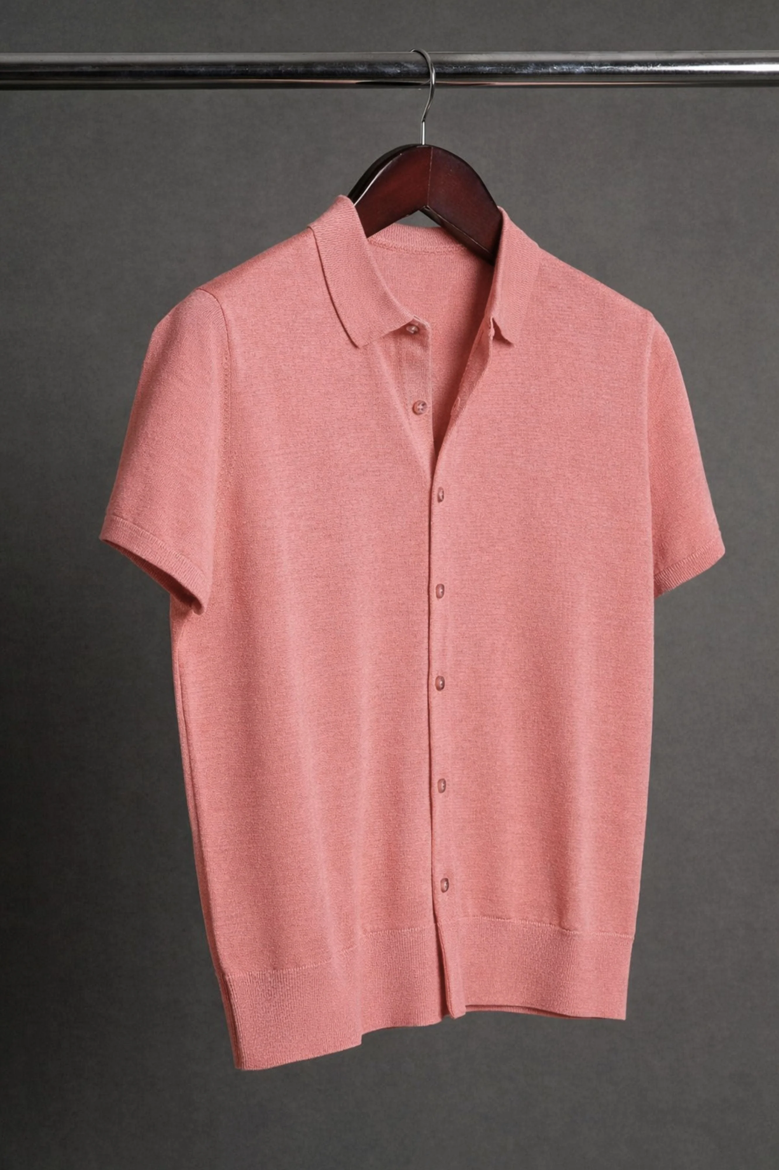 Made-to-Measure Cotton & Silk Short-Sleeve Knit Shirt - Image 9
