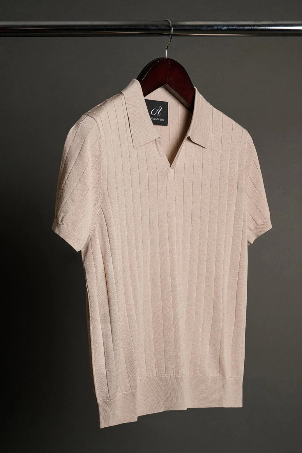 Made-to-Measure Cotton & Silk V-Neck Polo - Image 13