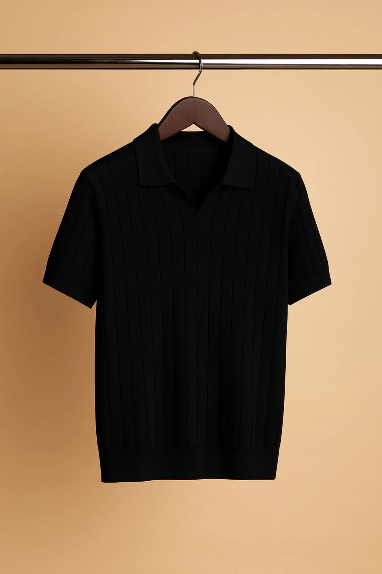 Made-to-Measure Cotton & Silk V-Neck Polo - Image 17