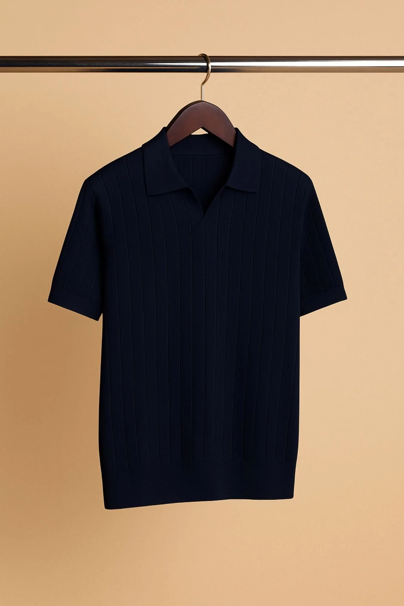 Made-to-Measure Cotton & Silk V-Neck Polo - Image 18