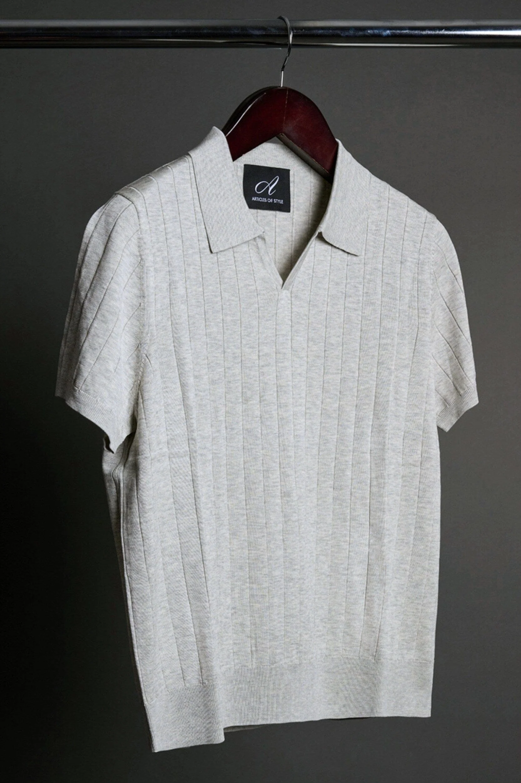 Made-to-Measure Cotton & Silk V-Neck Polo - Image 2