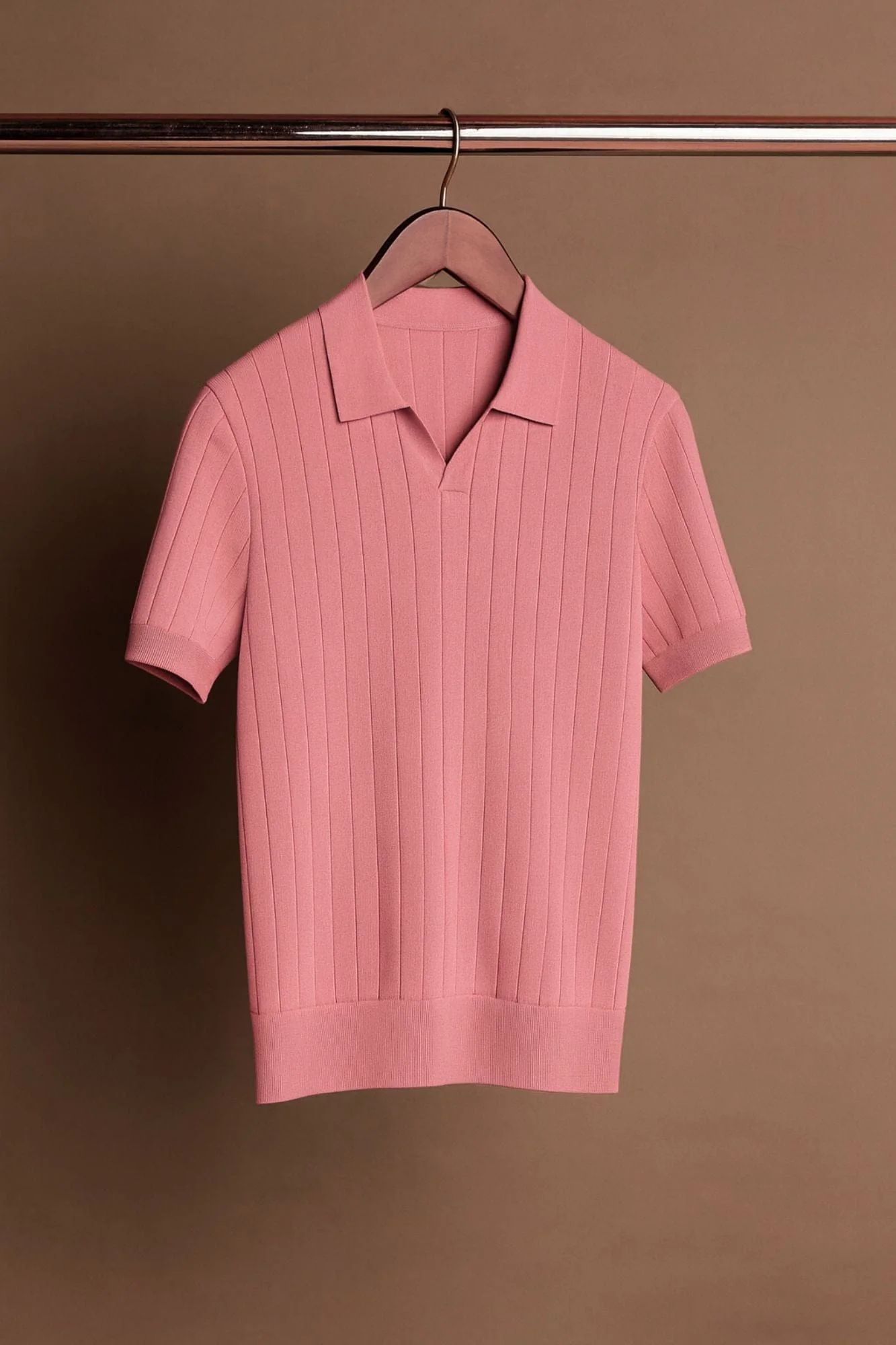 Made-to-Measure Cotton & Silk V-Neck Polo - Image 20