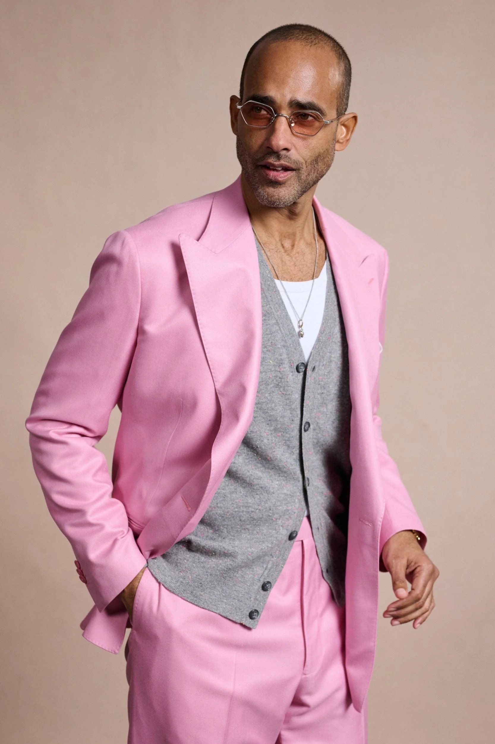 Made-to-Measure Donegal Flecked Cashmere Cardigan - Image 8