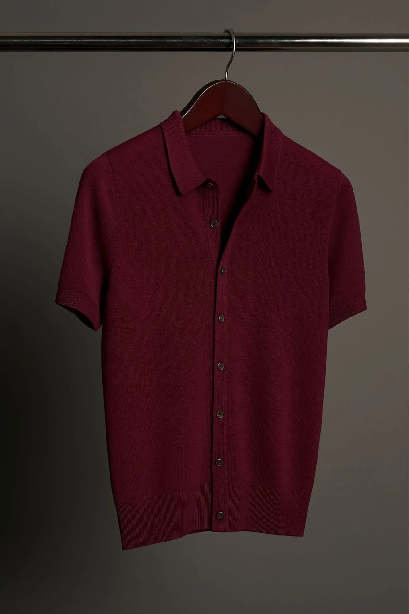 Made-to-Measure Merino Short-Sleeve Knit Shirt - Image 3