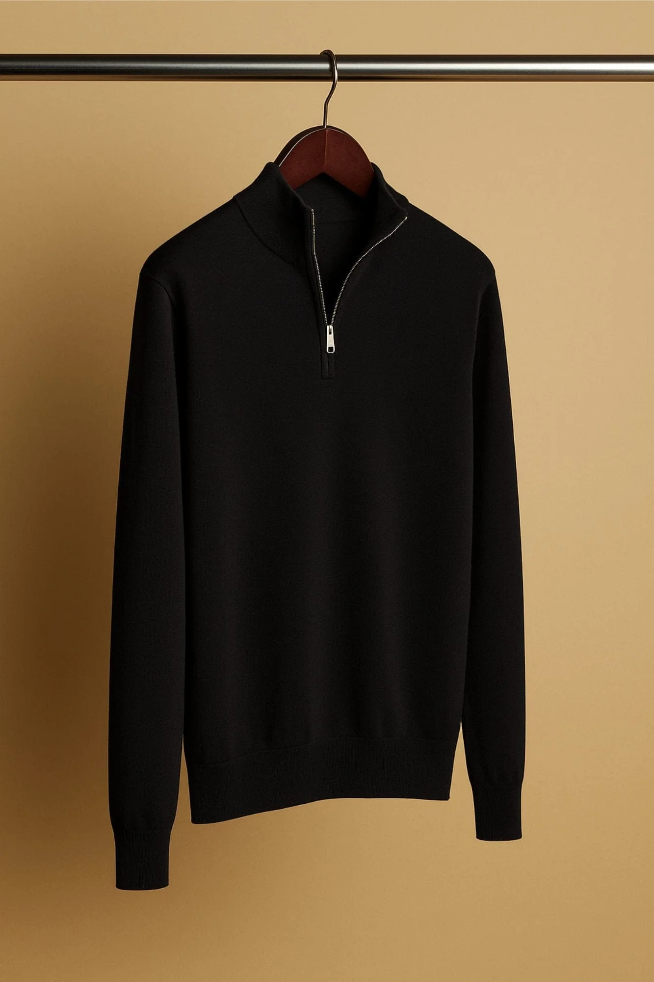 Made-to-Measure Wool 1/4 Zip Sweater - Image 3