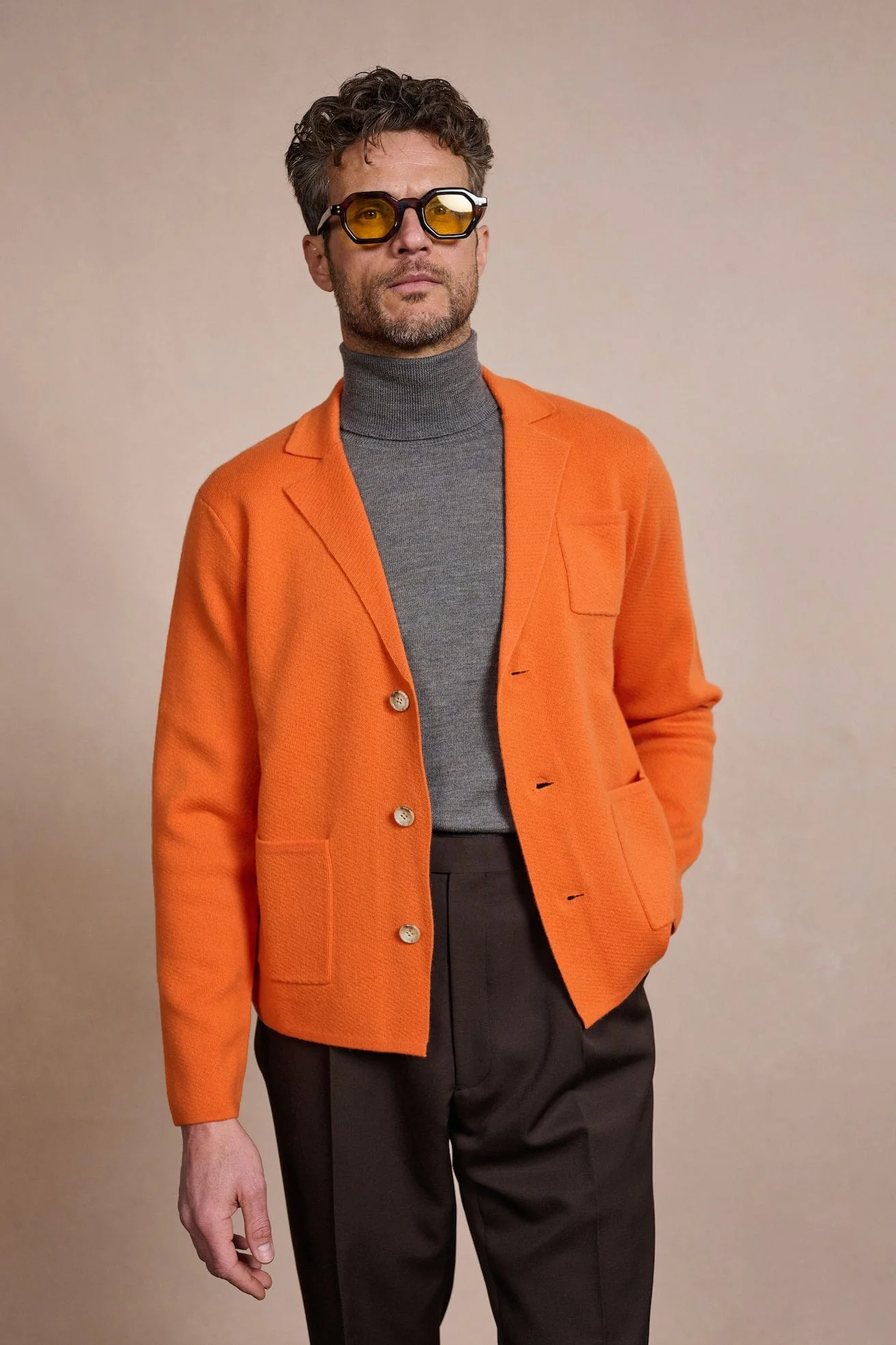 Made-to-Measure Wool & Cashmere Cardigan Jacket - Image 9