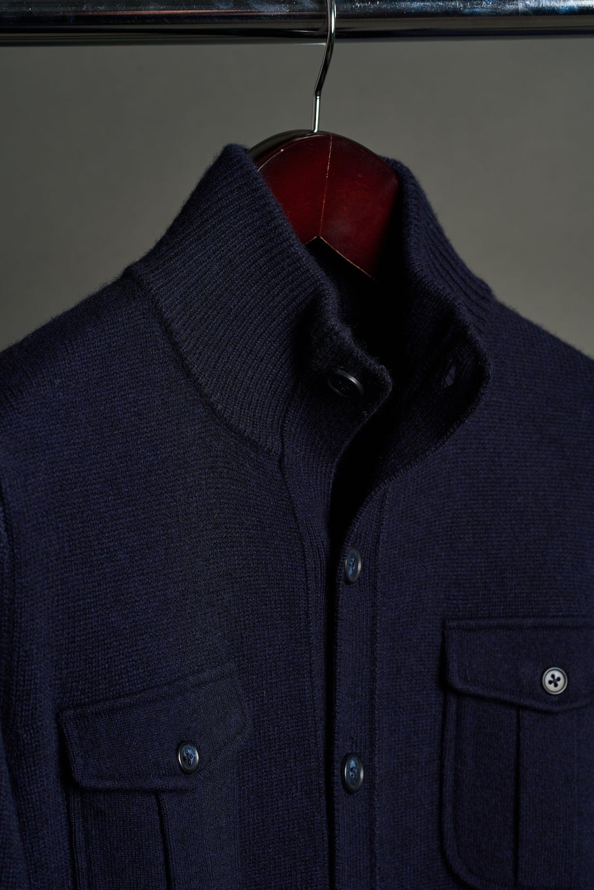 Made-to-Measure Wool & Cashmere Field Cardigan - Image 3