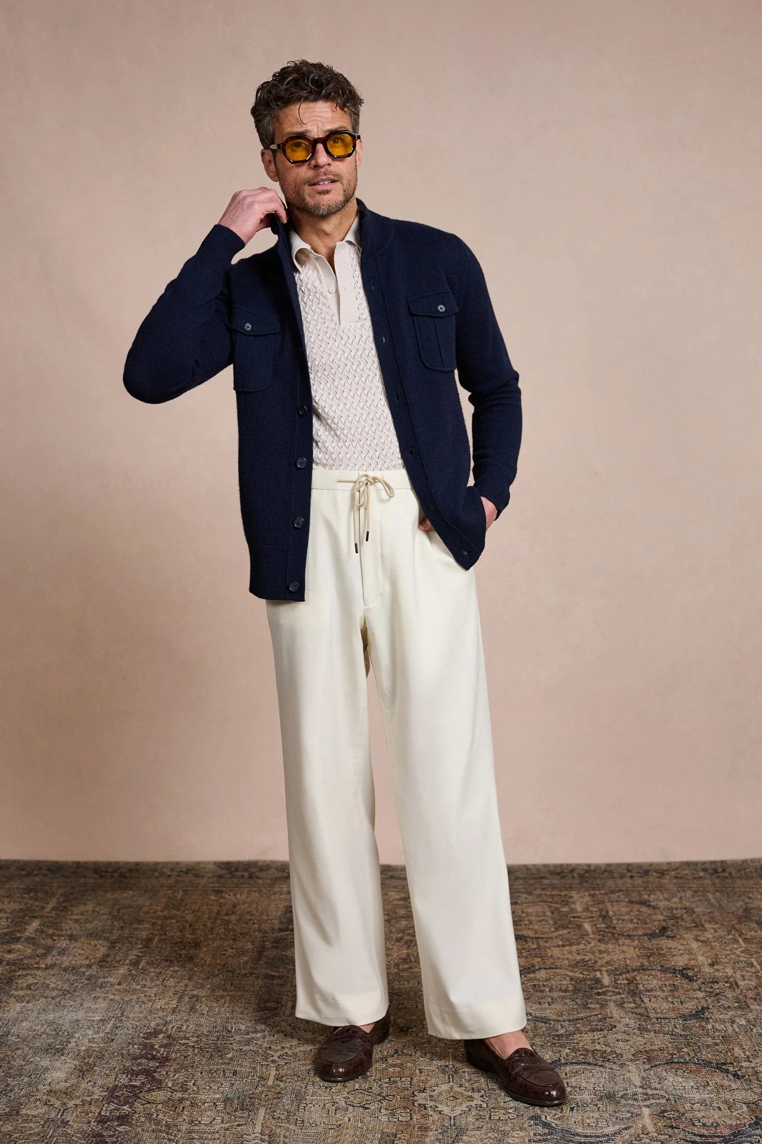 Made-to-Measure Wool & Cashmere Field Cardigan - Image 6