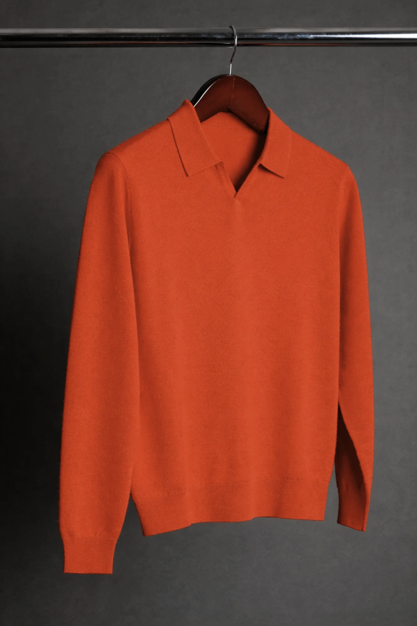 Made-to-Measure Wool & Cashmere V-Neck Polo - Image 14